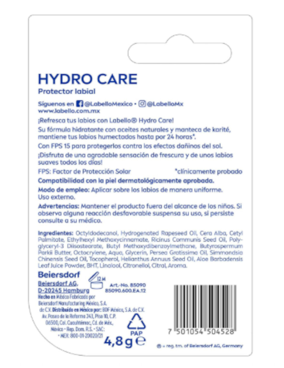 Foto 5 pulgar | Bálsamo Labial Labello Hydro Care Spf 15 Textura Ligera + Termo Güish Gratis