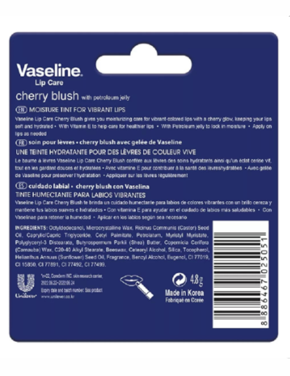 Foto 5 pulgar | Vaseline Bálsamo Para Labios  Cherry Blush + Termo Güish Gratis