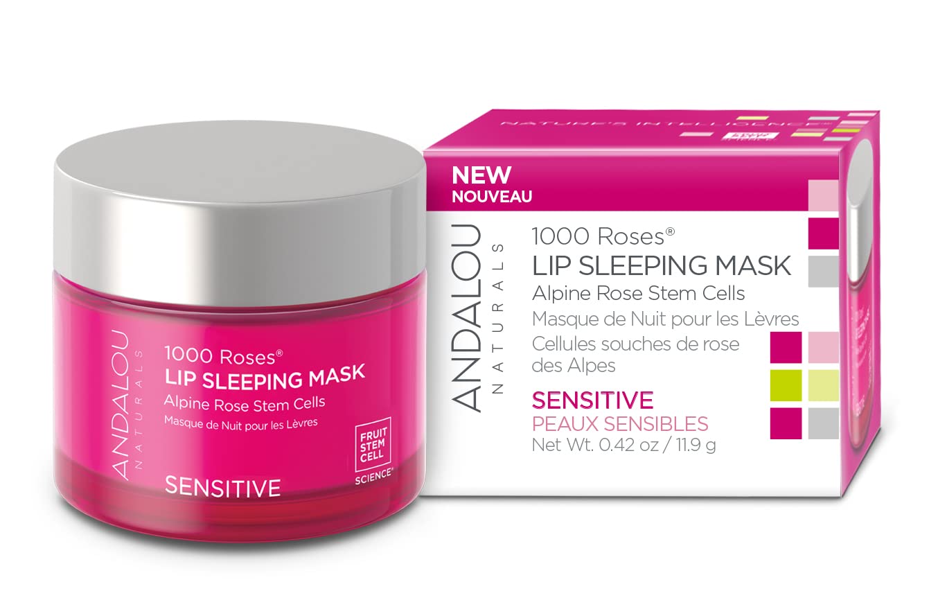 Mascarilla De Labios Andalou Naturals 1000 Roses Overnight 12 Ml Vegana - Venta Internacional.