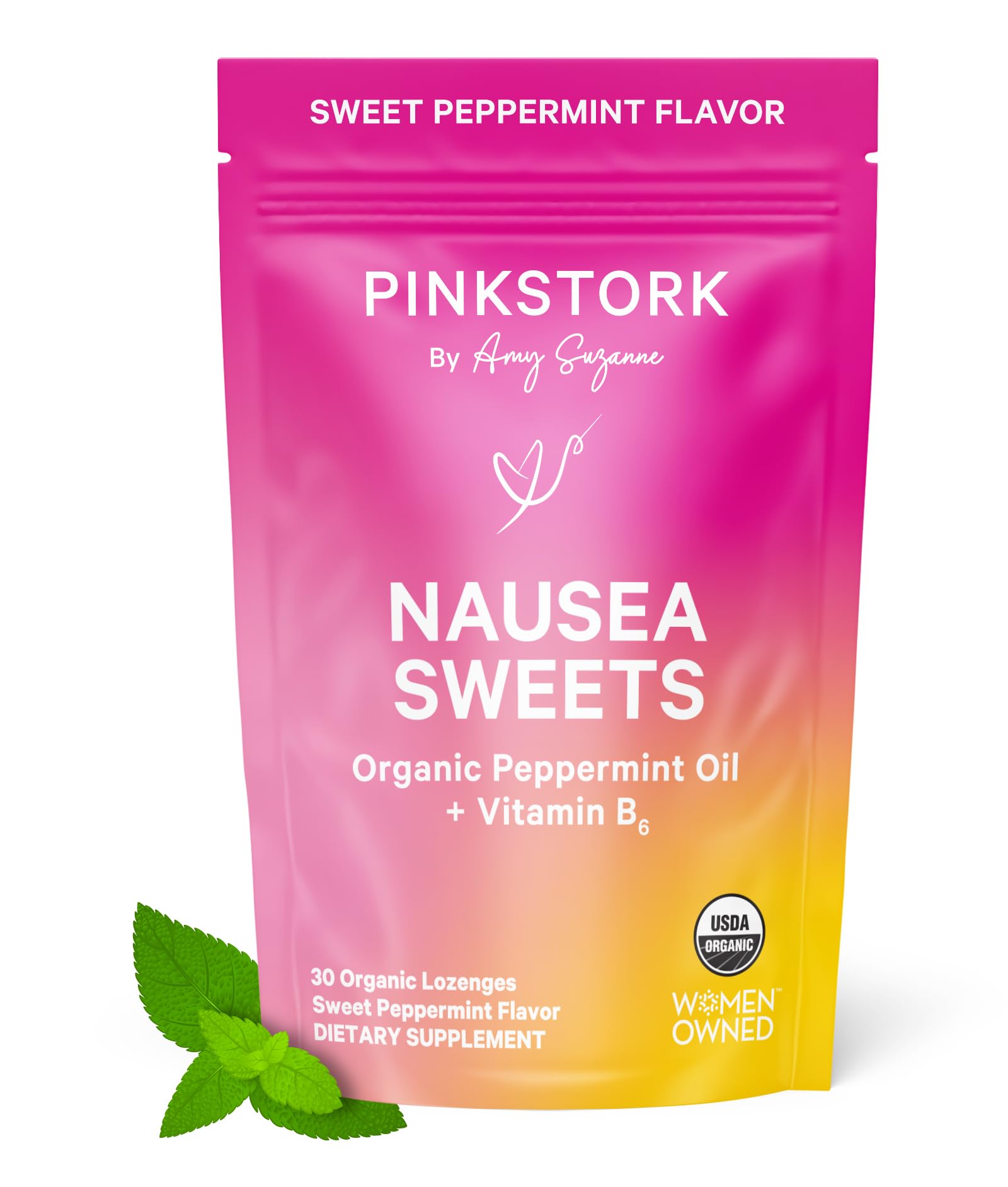 Candies Pink Stork Organic Peppermint Para Las Náuseas Matutinas - Venta Internacional.
