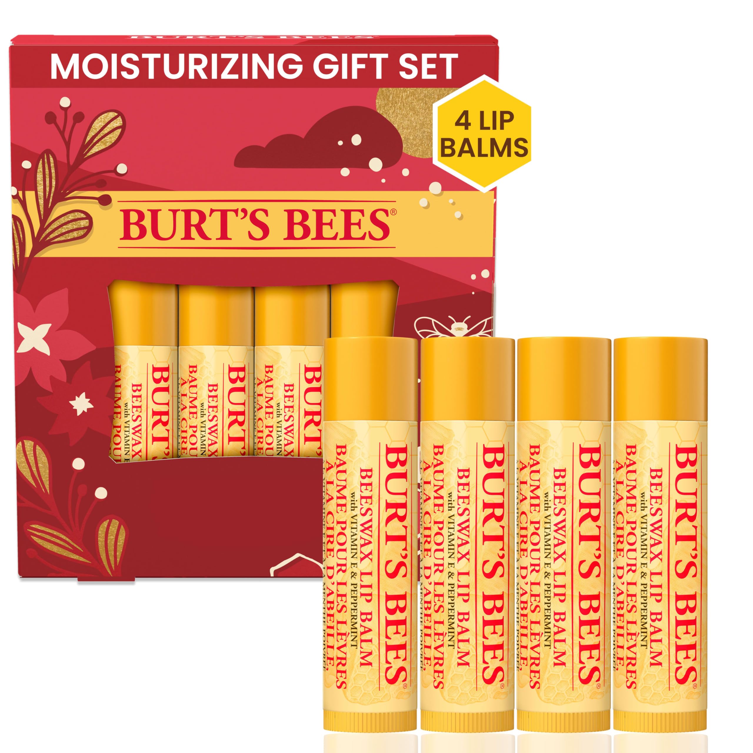 Set De Regalo Bálsamo Labial Hidratante Burt's Bees Bees Con Cera De Abejas X4 - Venta Internacional.