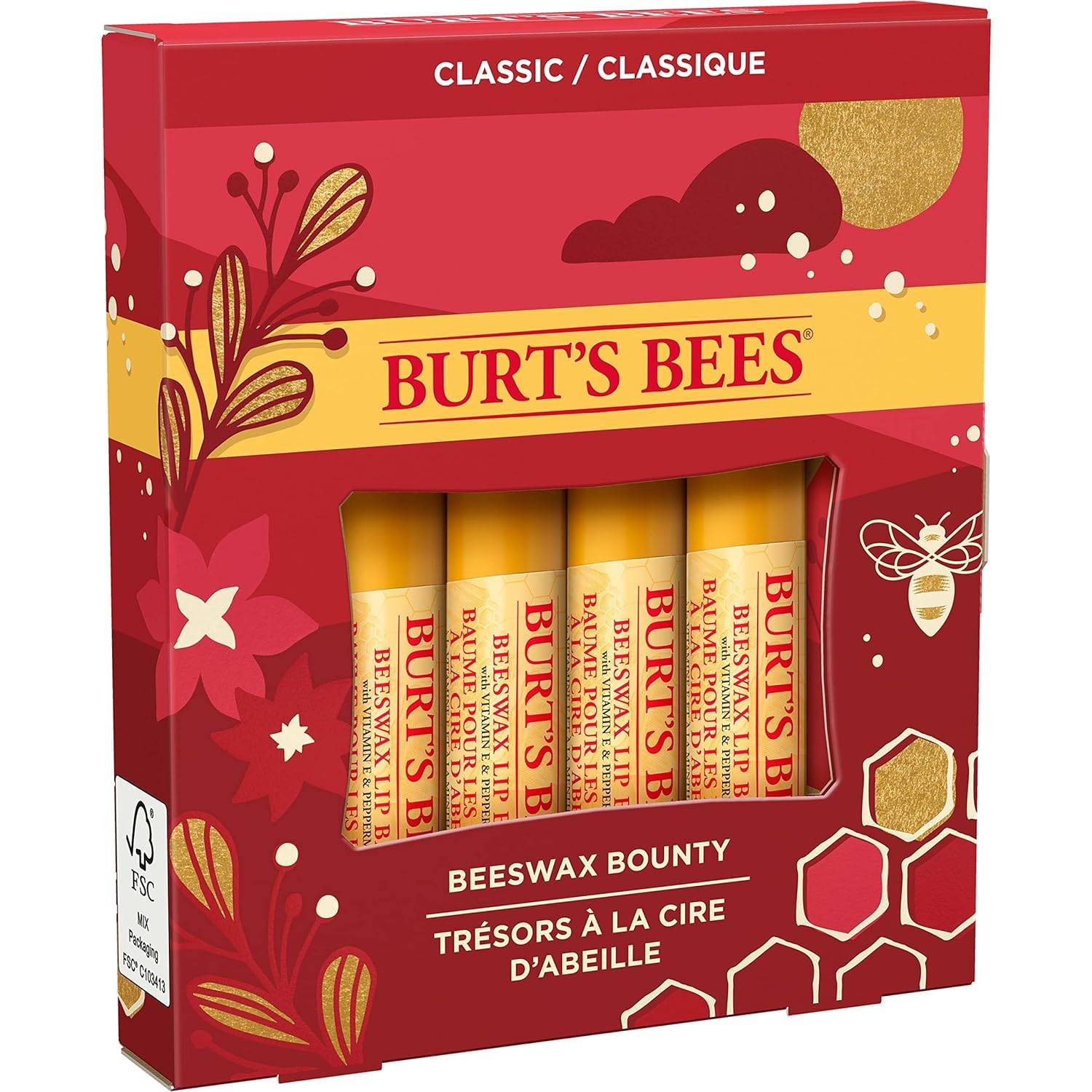 Foto 8 pulgar | Set De Regalo Bálsamo Labial Hidratante Burt's Bees Bees Con Cera De Abejas X4 - Venta Internacional.