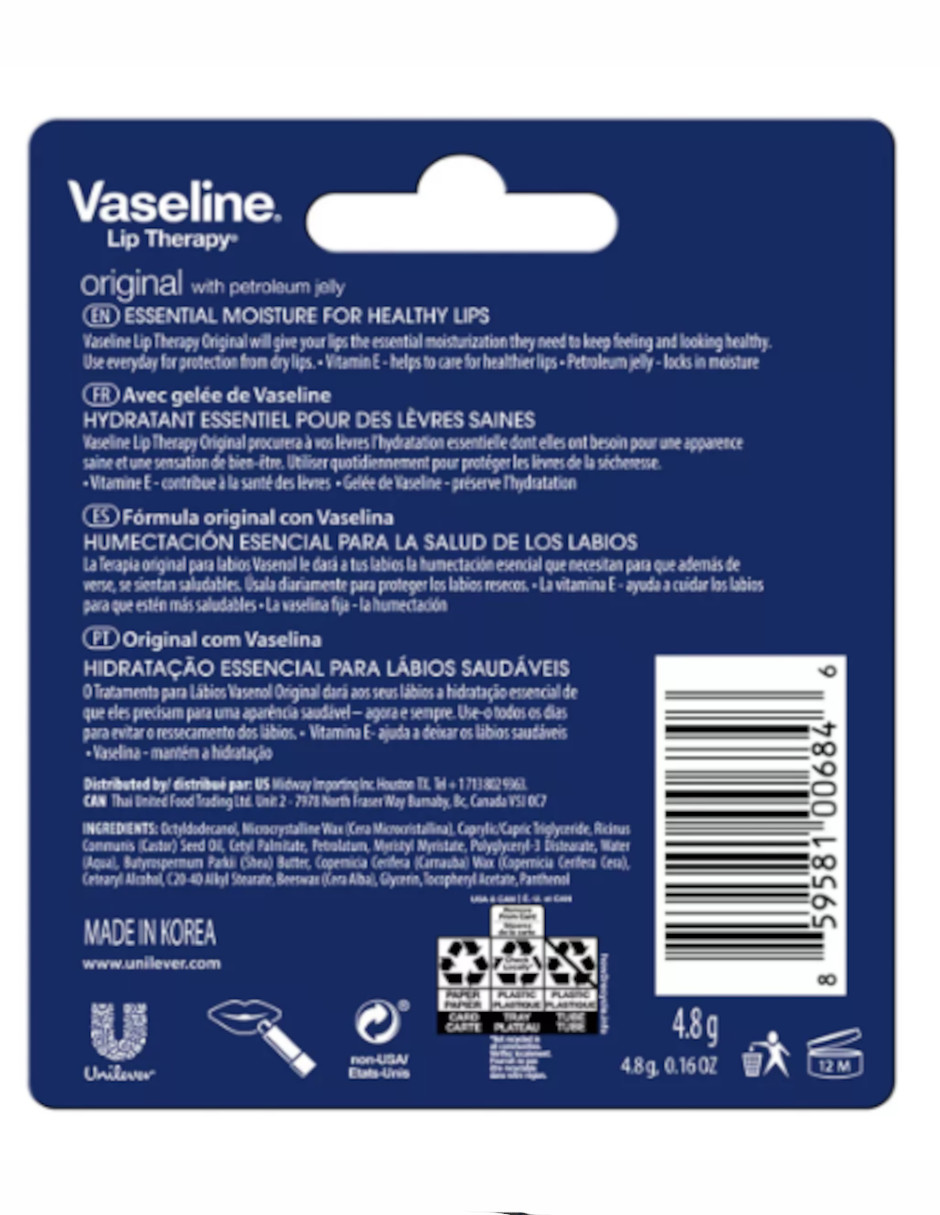 Foto 4 | Balsamo Para Labios Lip Therapy  Vaseline + Termo Güish Gratis