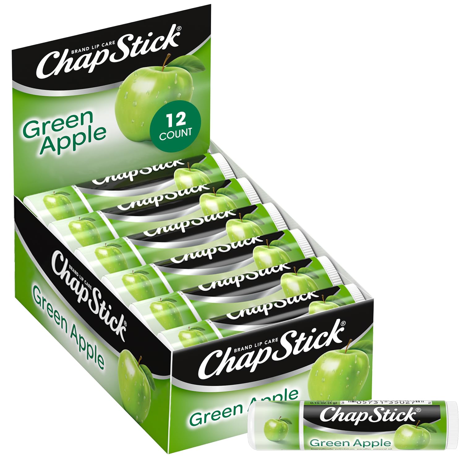 Foto 1 | Bálsamo Labial Chapstick, Hidratante Labial, Manzana Verde, Paquete De 12 - Venta Internacional.