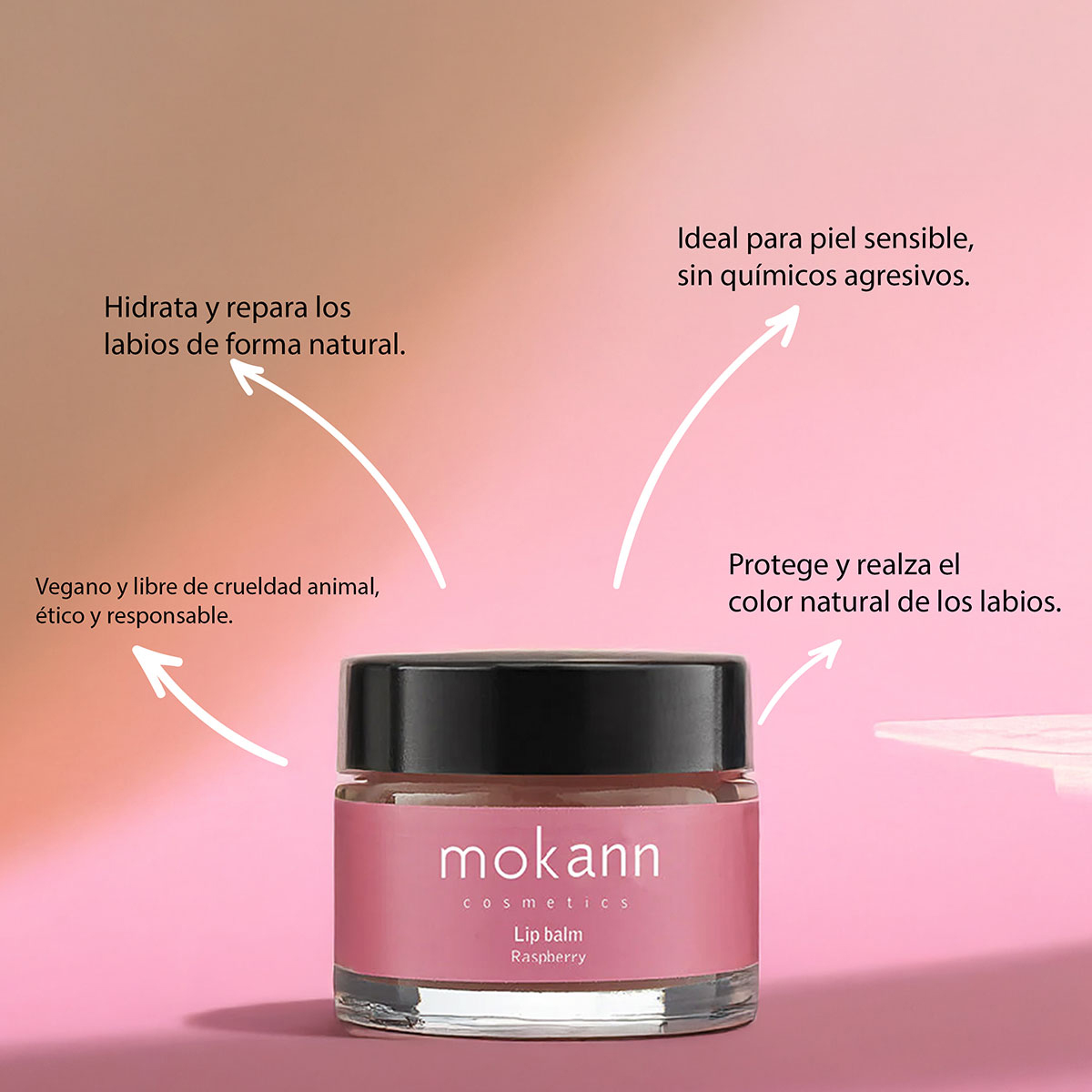Foto 4 pulgar | Bálsamo Labial Mokann Con Frambuesa Y Brillo Natural 15ml