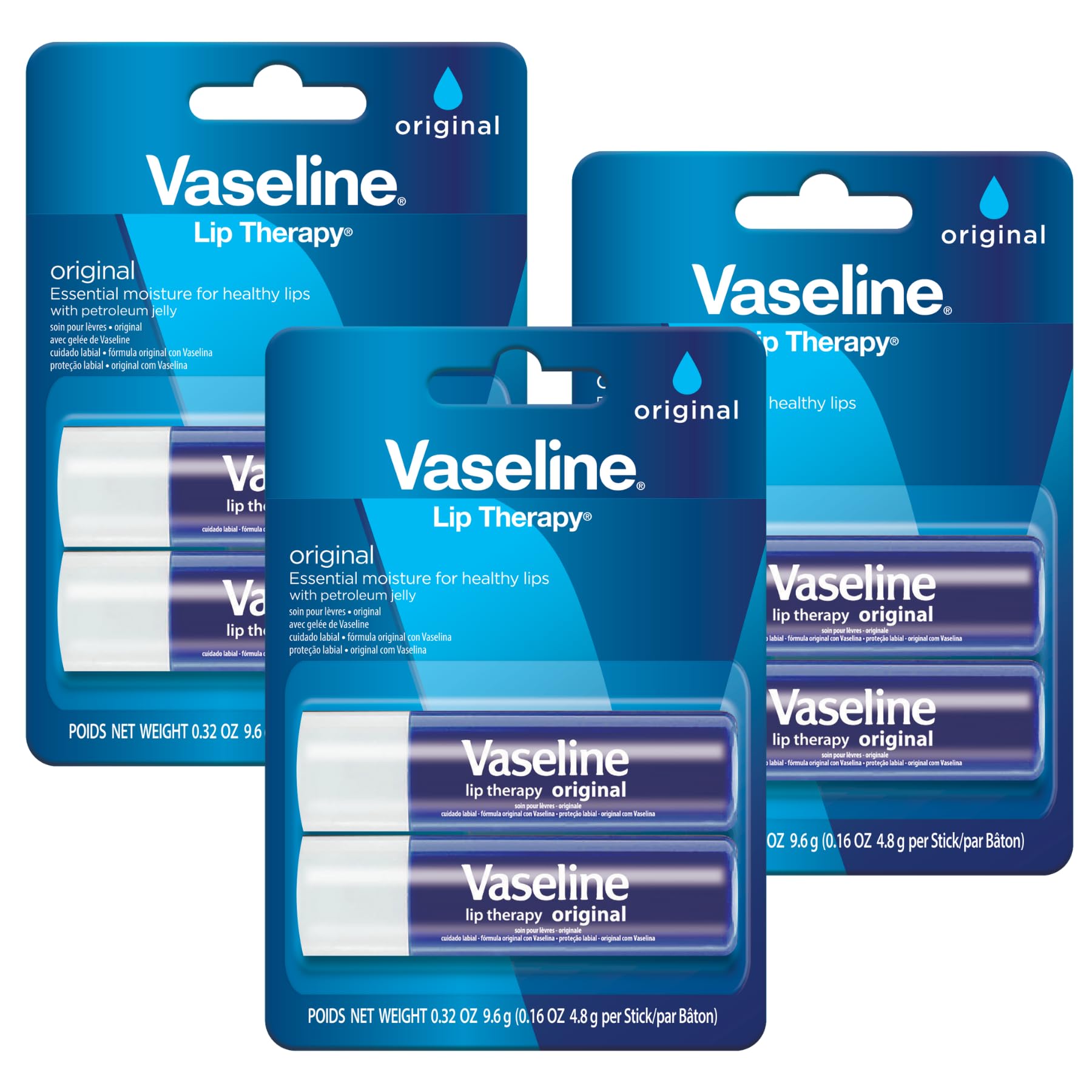 Foto 1 | Bálsamo Labial Vaseline Lip Therapy Care Original, 0.16 Oz, Paquete De 3 - Venta Internacional.