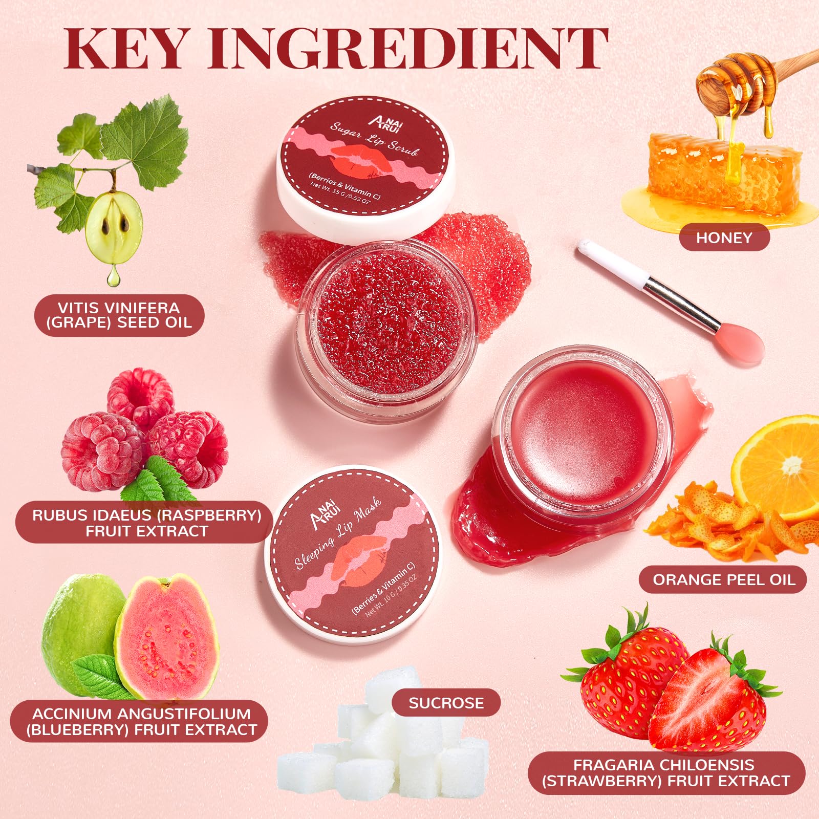 Foto 2 | Set De Bálsamo E Hidratante Para Labios Anai Rui Exfoliante Y Mascarilla Labial - Venta Internacional.