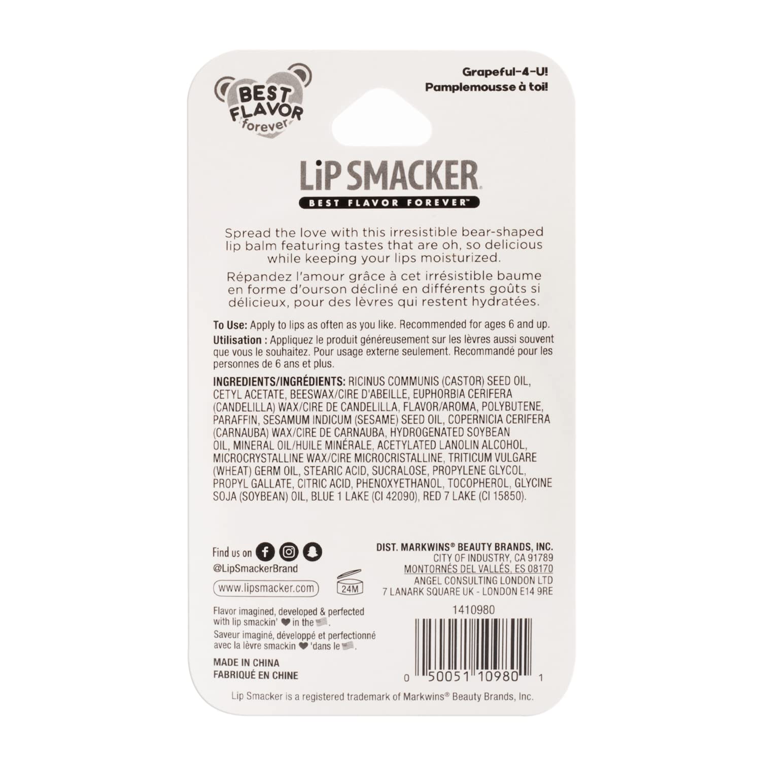 Foto 6 pulgar | Bálsamo Labial Lip Smacker Sugar Bear Grapeful-4-u - Venta Internacional.