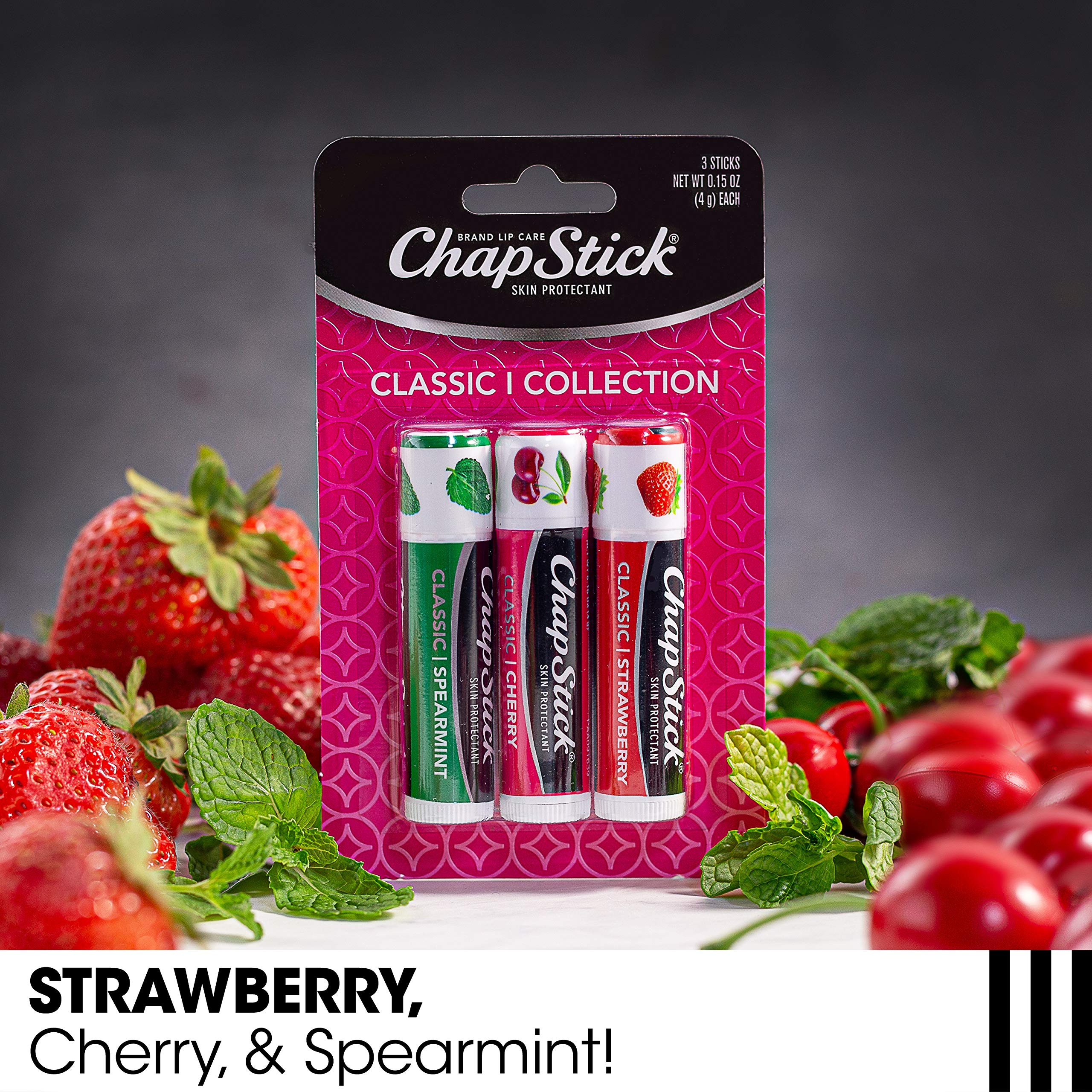 Foto 6 pulgar | Bálsamo Labial Chapstick Classic Menta Verde, Cereza Y Fresa - Venta Internacional.