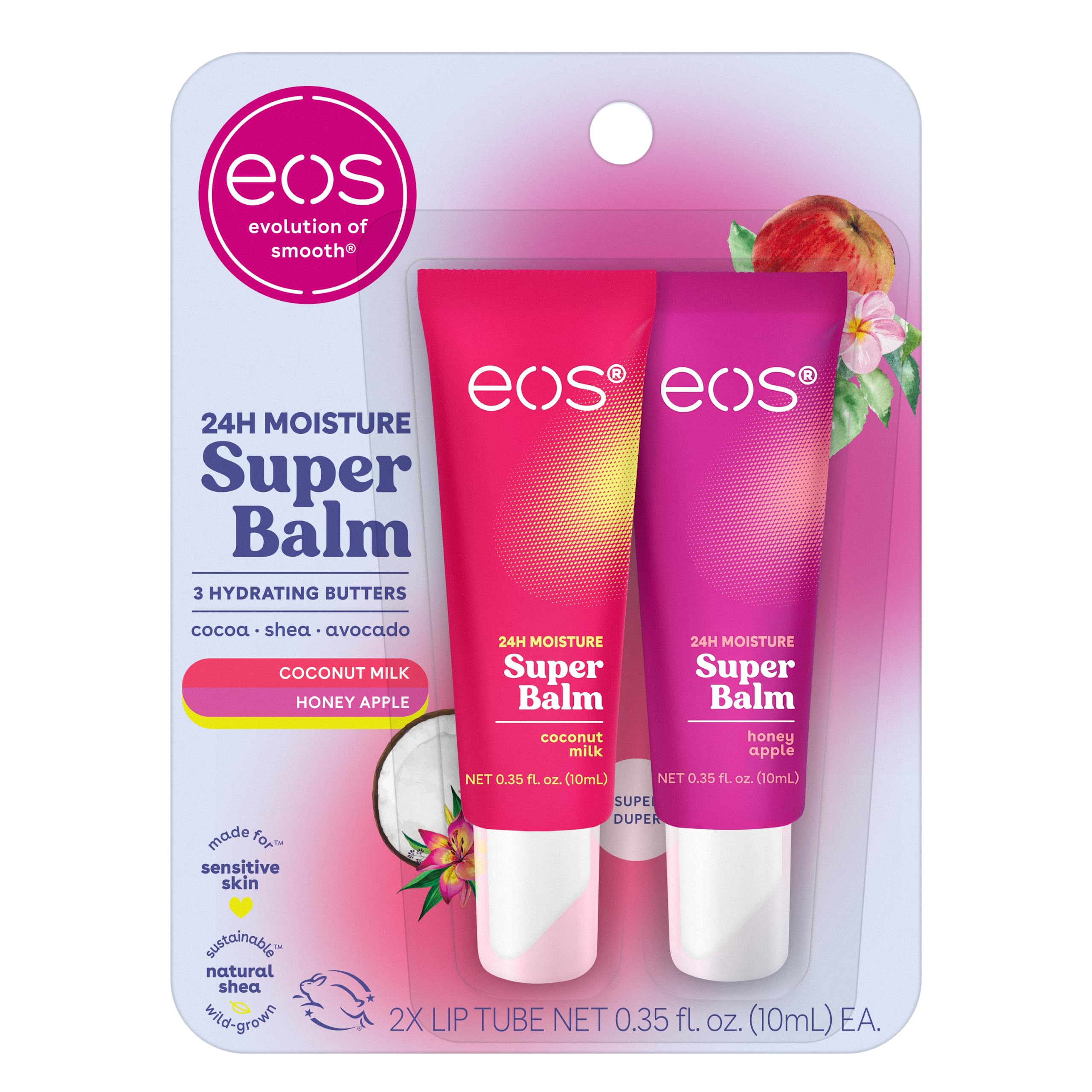 Foto 2 pulgar | Máscara Labial Eos 24h Moisture Super Balm Con Leche De Coco Y Miel De Manzana - Venta Internacional.