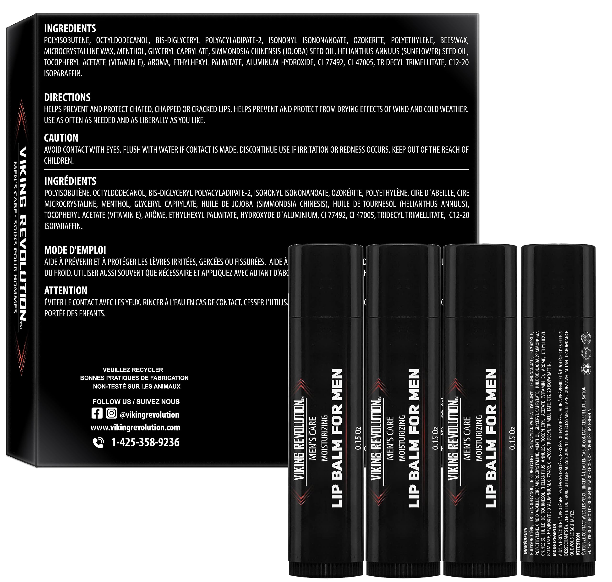 Foto 7 | Bálsamo Labial Viking Revolution, Humectante Totalmente Natural, Paquete De 4 - Venta Internacional.