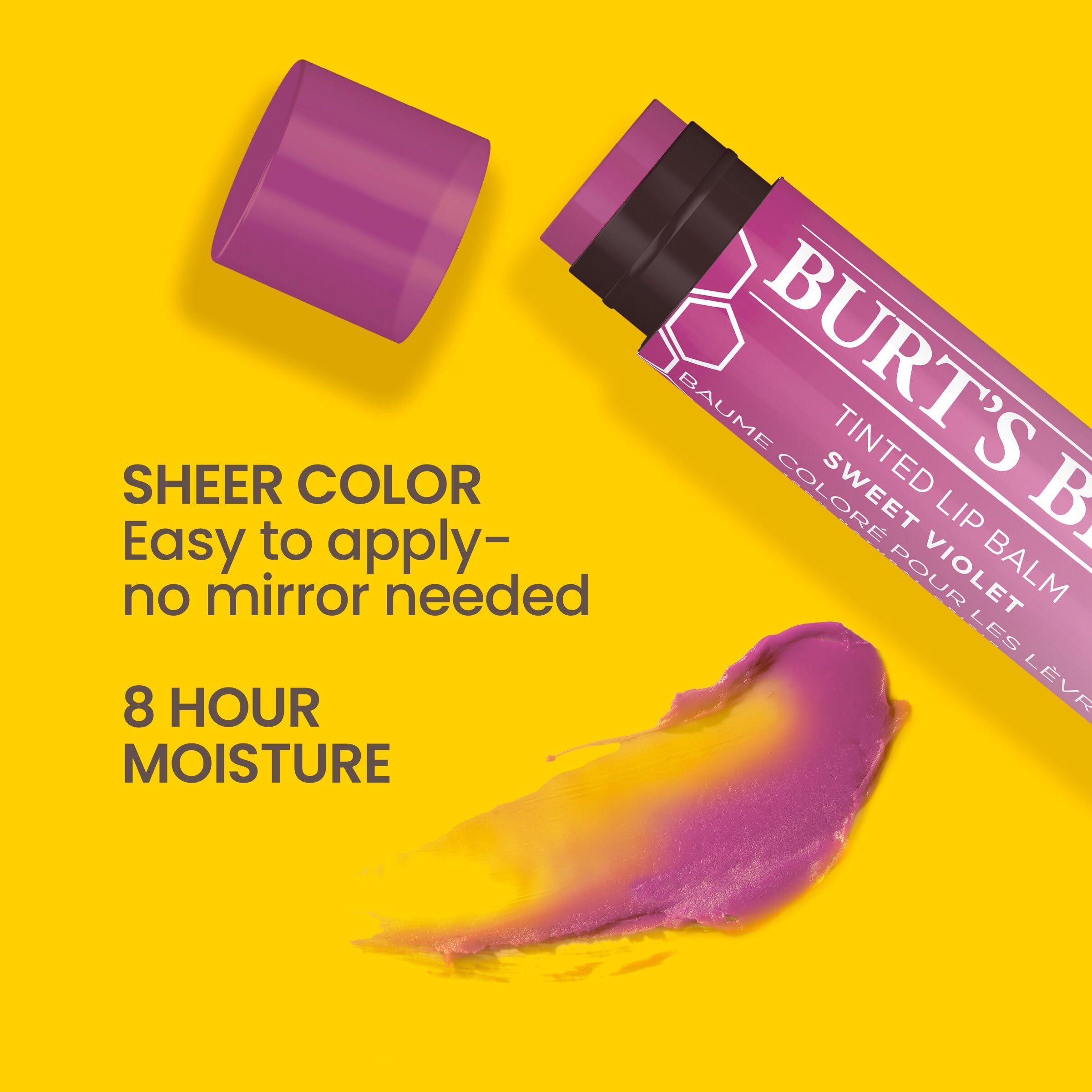 Foto 3 pulgar | Bálsamo Para Labios Burt's Bees Sweet Violet Con Manteca De Karité, Paquete De 2 - Venta Internacional.