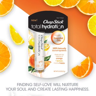 Foto 2 | Bálsamo Labial Chapstick Total Hydration Con Aceites Esenciales Happy Orange Y Lemon, 3,5 Ml - Venta Internacional.