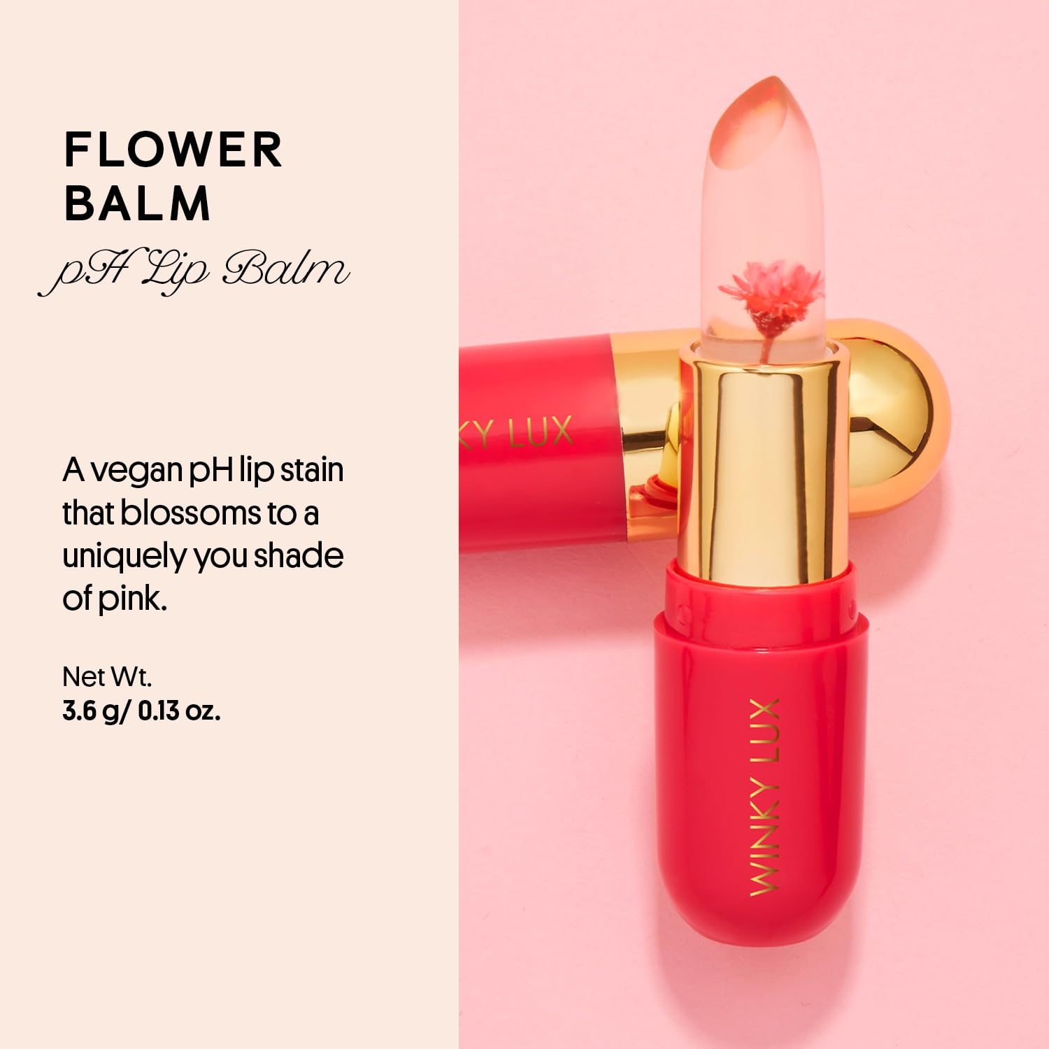 Foto 2 | Bálsamo Labial Winky Lux Flower Balm, Ph Que Cambia De Color, Vegano, Rosa - Venta Internacional.