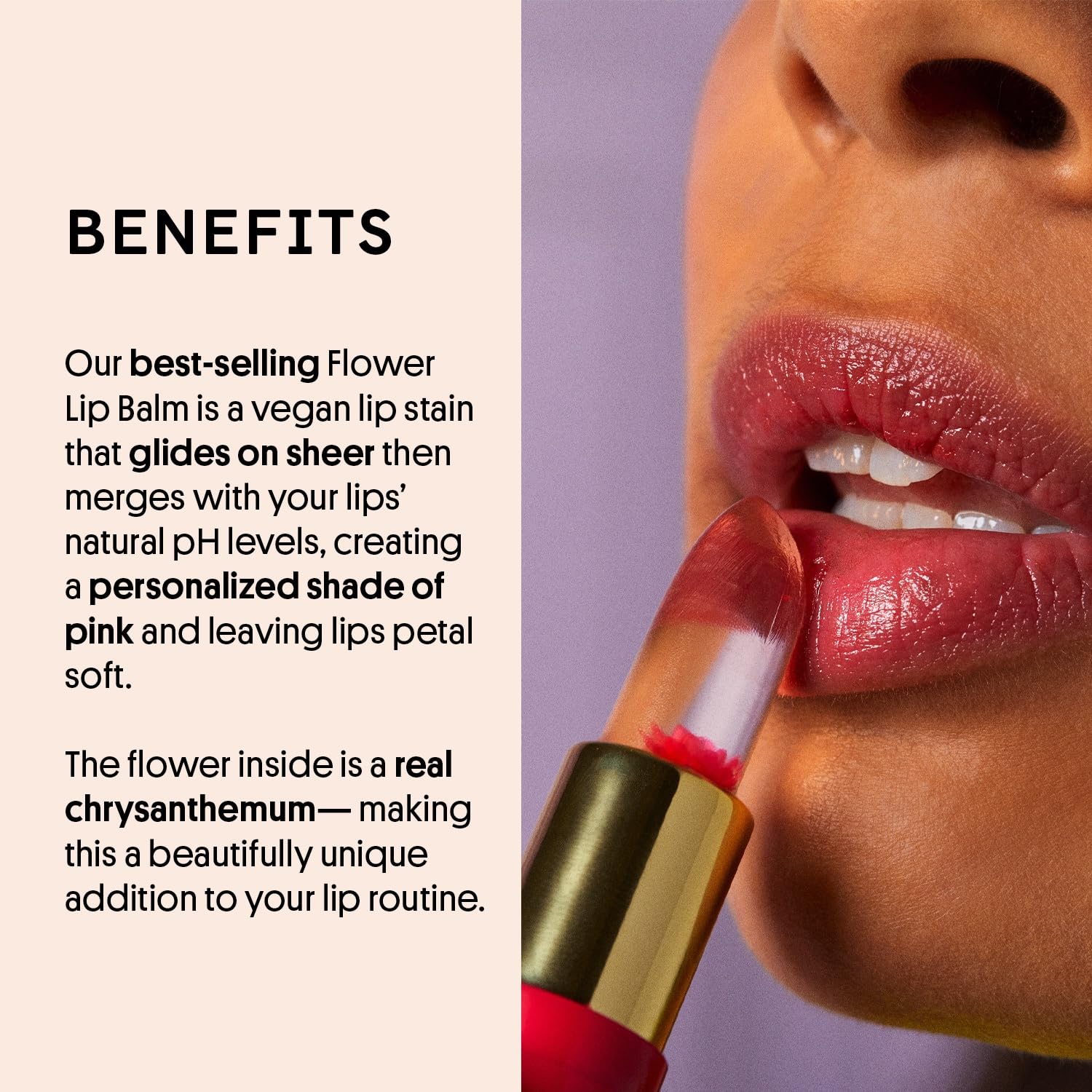 Foto 3 | Bálsamo Labial Winky Lux Flower Balm, Ph Que Cambia De Color, Vegano, Rosa - Venta Internacional.