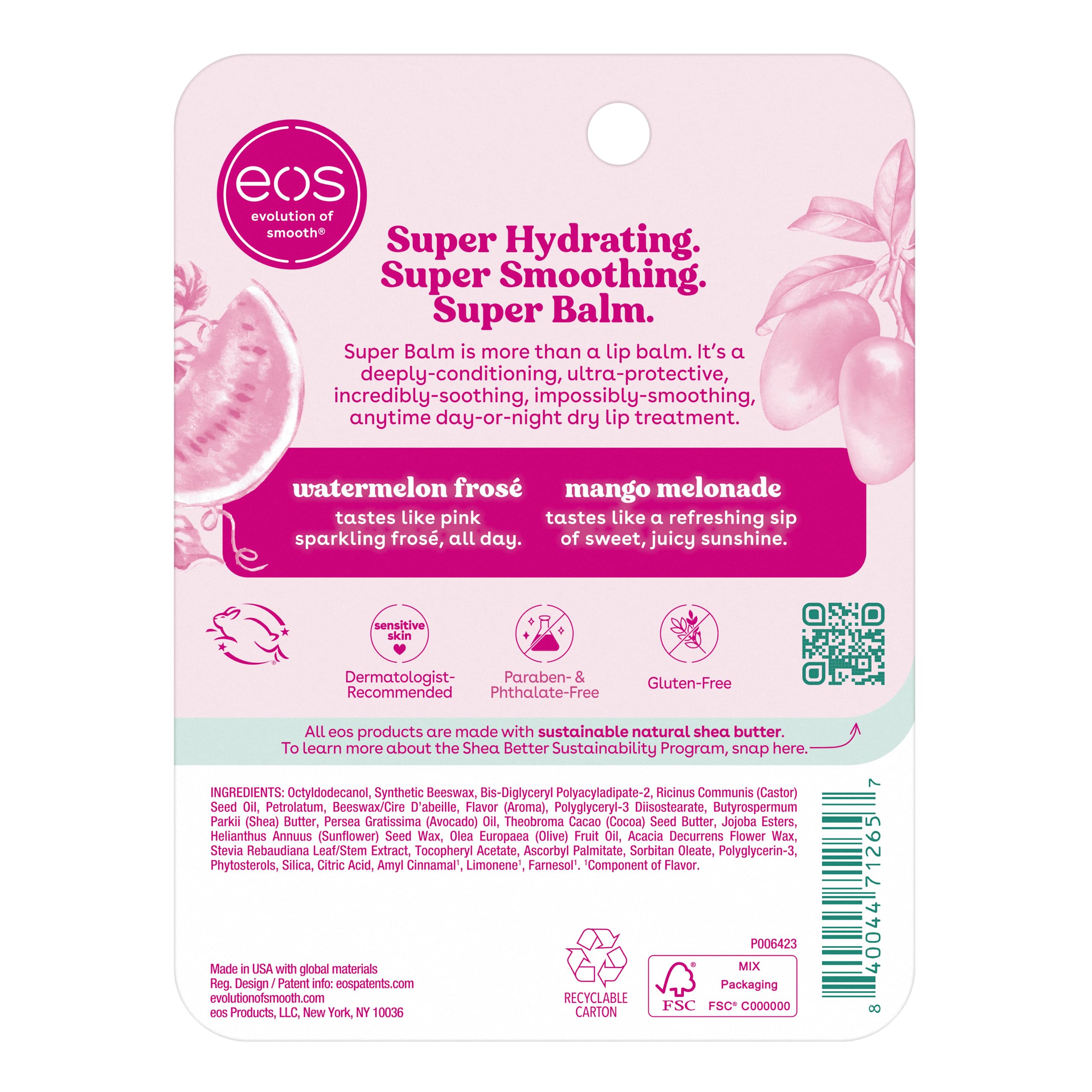 Foto 7 | Máscara Labial Eos 24h Moisture Super Balm Sandía Frosé & Mango - Venta Internacional.