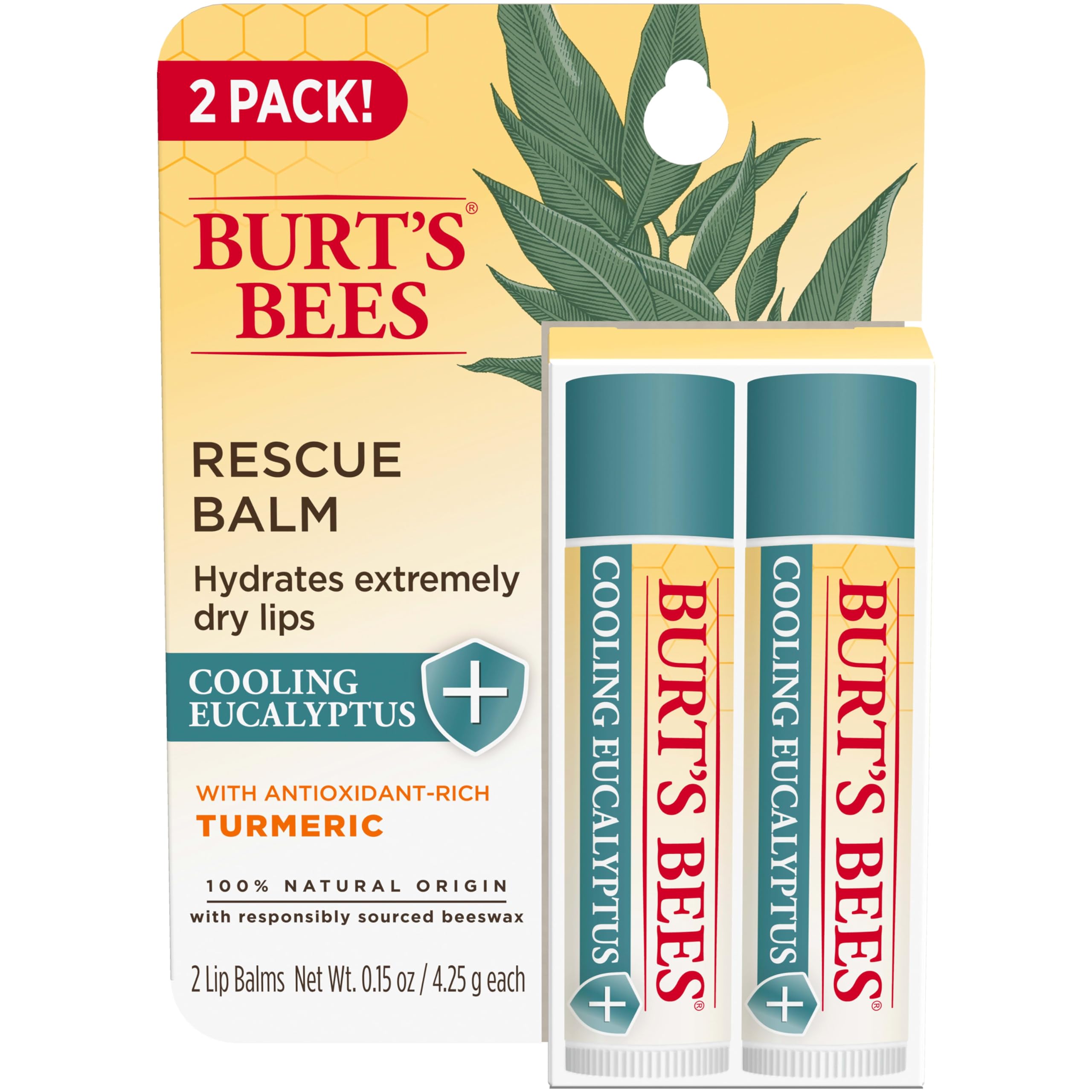 Foto 1 | Bálsamo Labial Burt's Bees Rescue Con Cera De Abejas Y Cúrcuma 100% Natural - Venta Internacional.