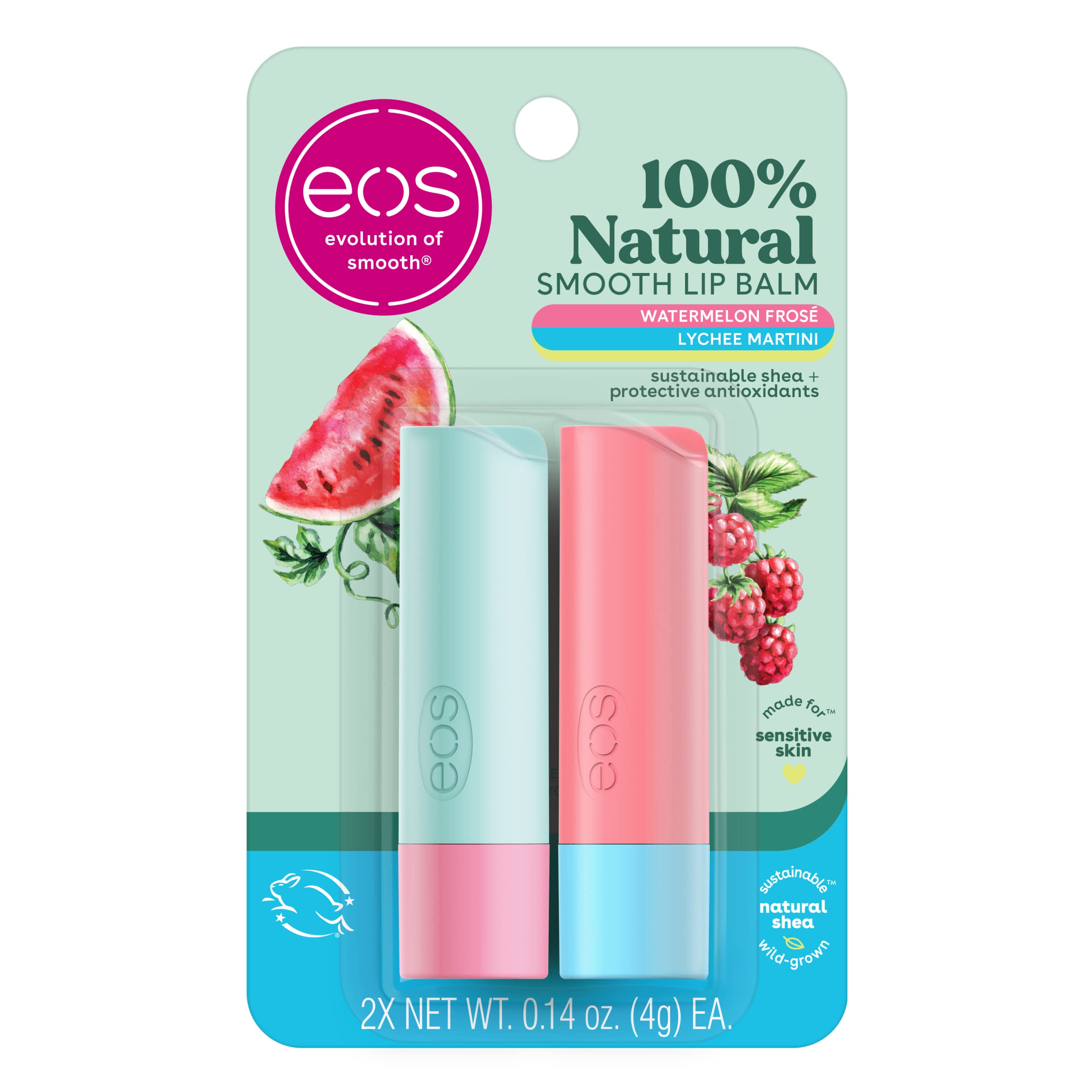Foto 1 | Bálsamo Labial Eos 100% Natural Con Helado De Sandía Y Lichi Martini - Venta Internacional.