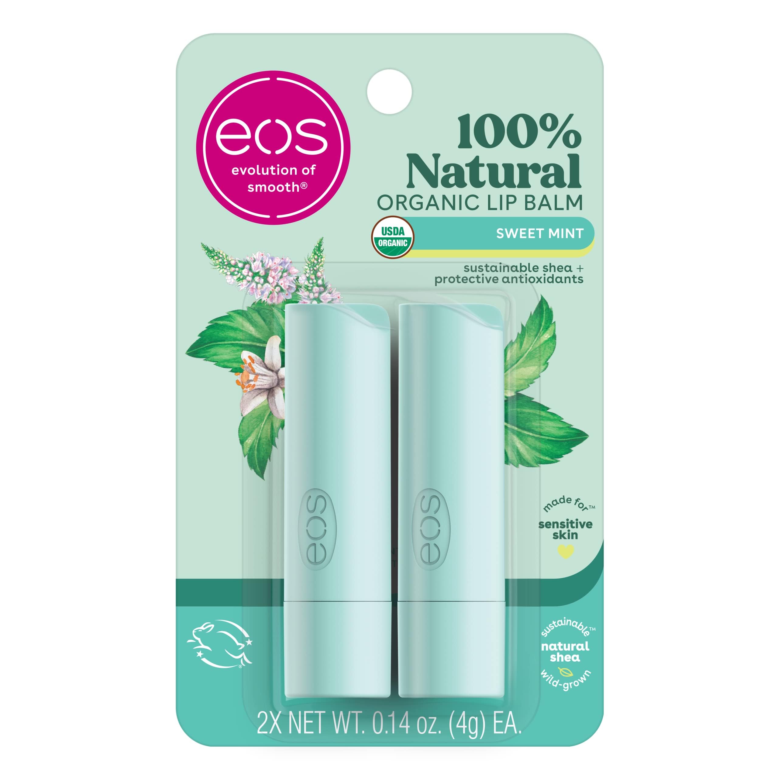 Foto 2 pulgar | Bálsamo Labial Eos 100% Natural Y Orgánico Con Menta Dulce, 4 Ml, Paquete De 2 - Venta Internacional.