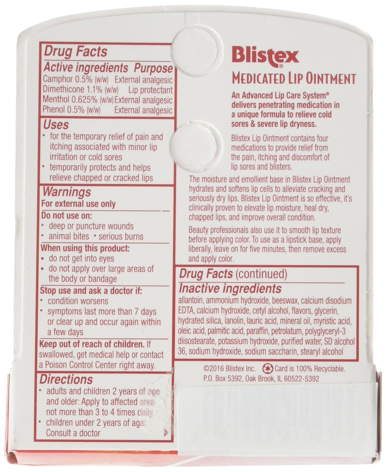 Foto 3 pulgar | Pomada Para Labios Blistex Medication, Paquete De 6, 6,2 Ml, Para Llagas Labiales - Venta Internacional.