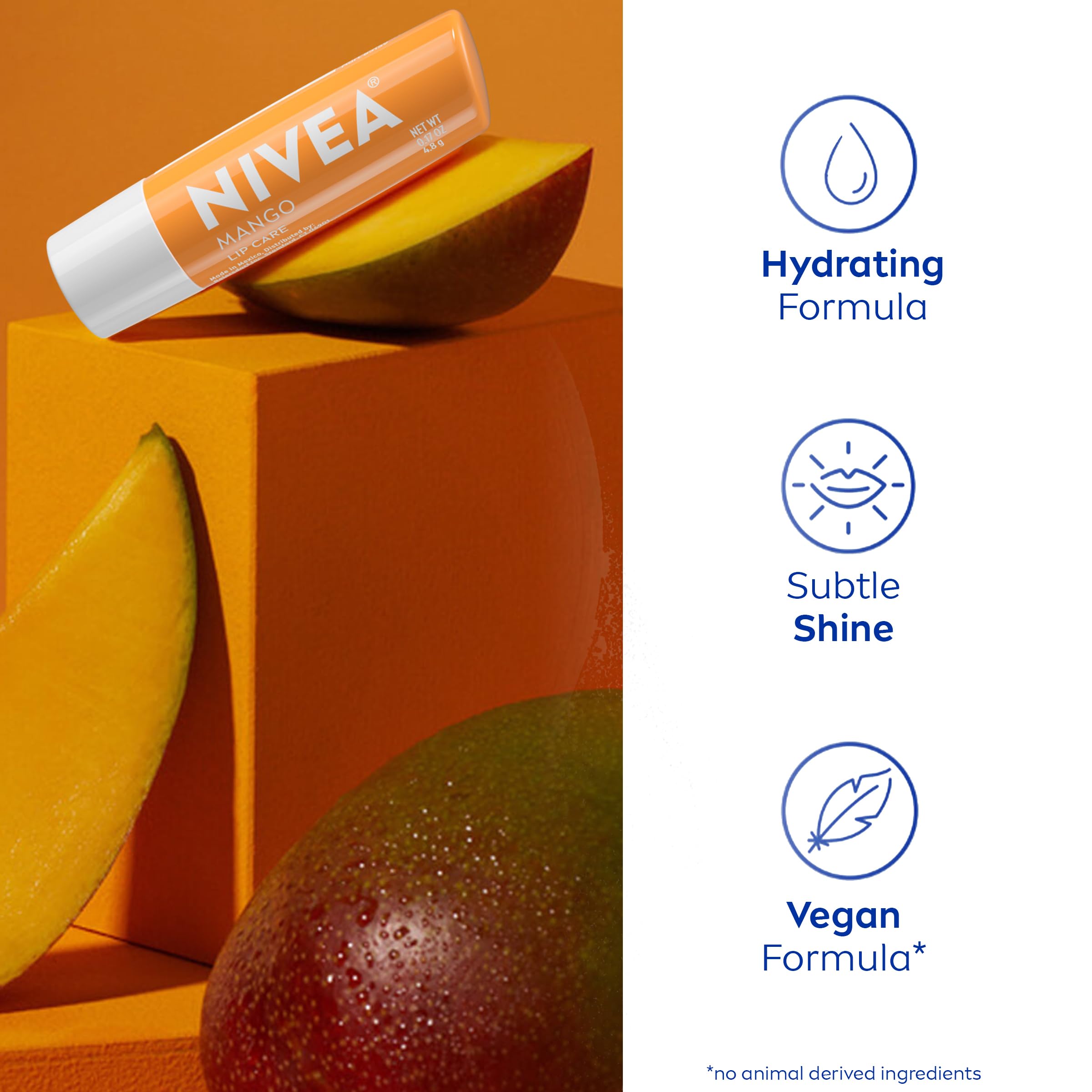 Foto 7 pulgar | Bálsamo Labial Nivea Mango Lip Care, 5 Ml, Paquete De 4, Vegano Con Manteca De Karité - Venta Internacional.