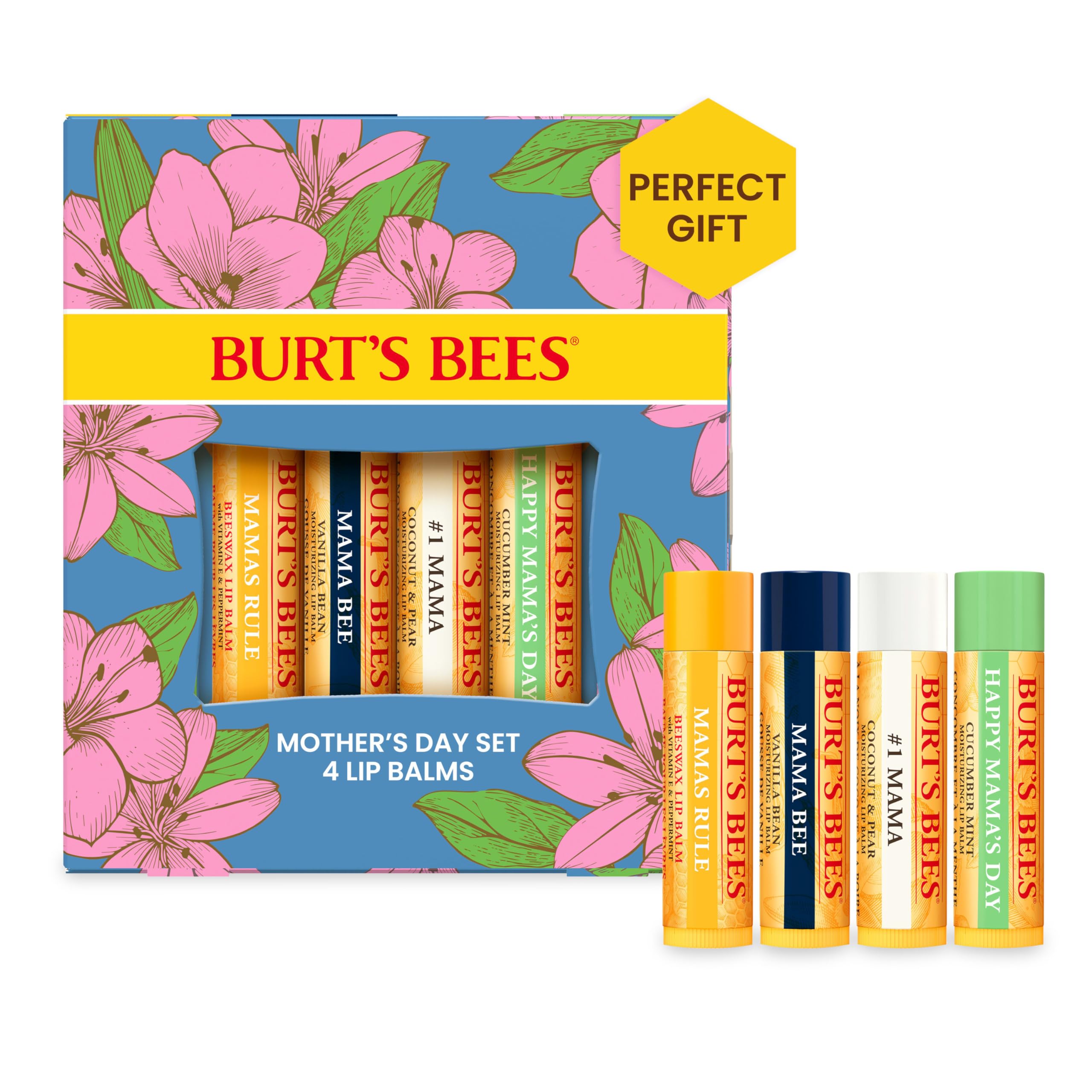 Foto 1 | Set De Bálsamo Labial Burt's Bees Balm Bouquet Original Beeswax, Paquete De 4 - Venta Internacional.
