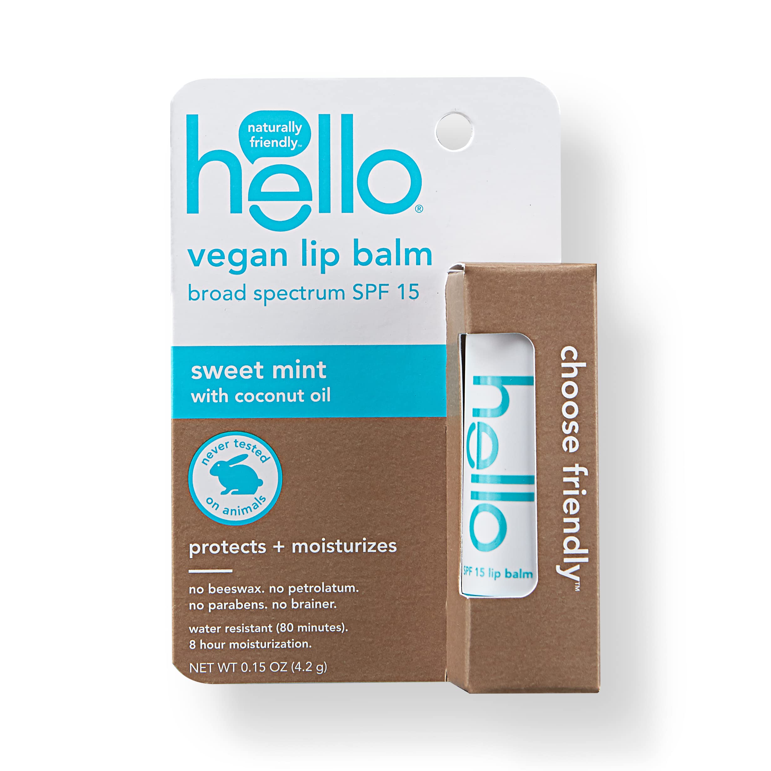 Foto 3 pulgar | Bálsamo Labial Hello Moisturizing Vegan Spf 15 Sweet Mint 4.4 Ml - Venta Internacional.