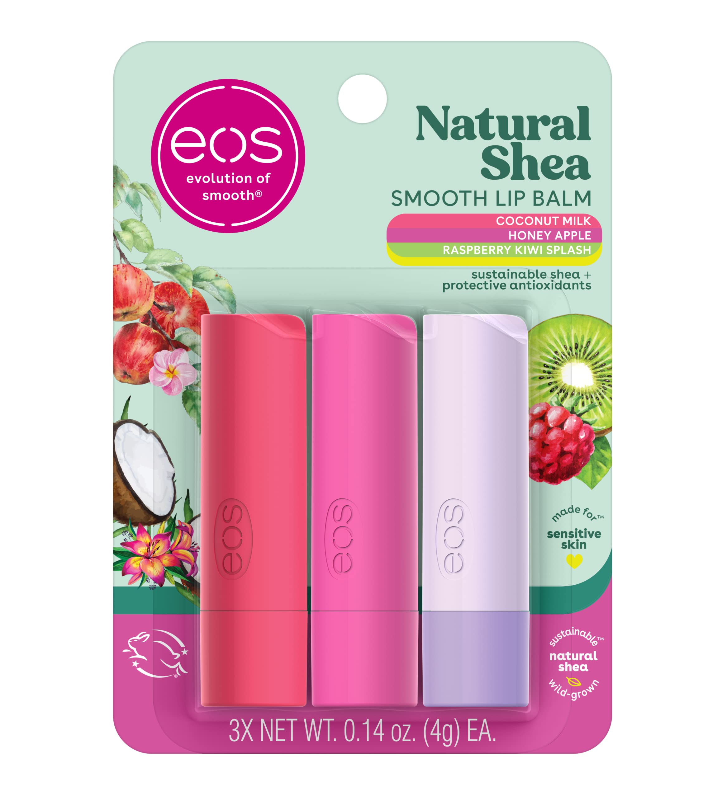 Foto 2 pulgar | Bálsamo Labial Eos Natural Con Miel De Karité Y Manzana, 4 Ml, Paquete De 3 - Venta Internacional.