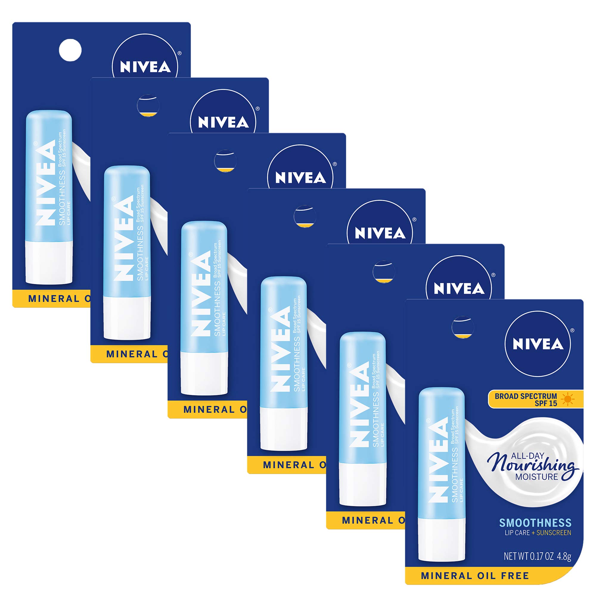 Cuidado Labial Nivea Smoothness Spf 15 Con Manteca De Karité Y Aloe, Paquete De 6 - Venta Internacional. $967