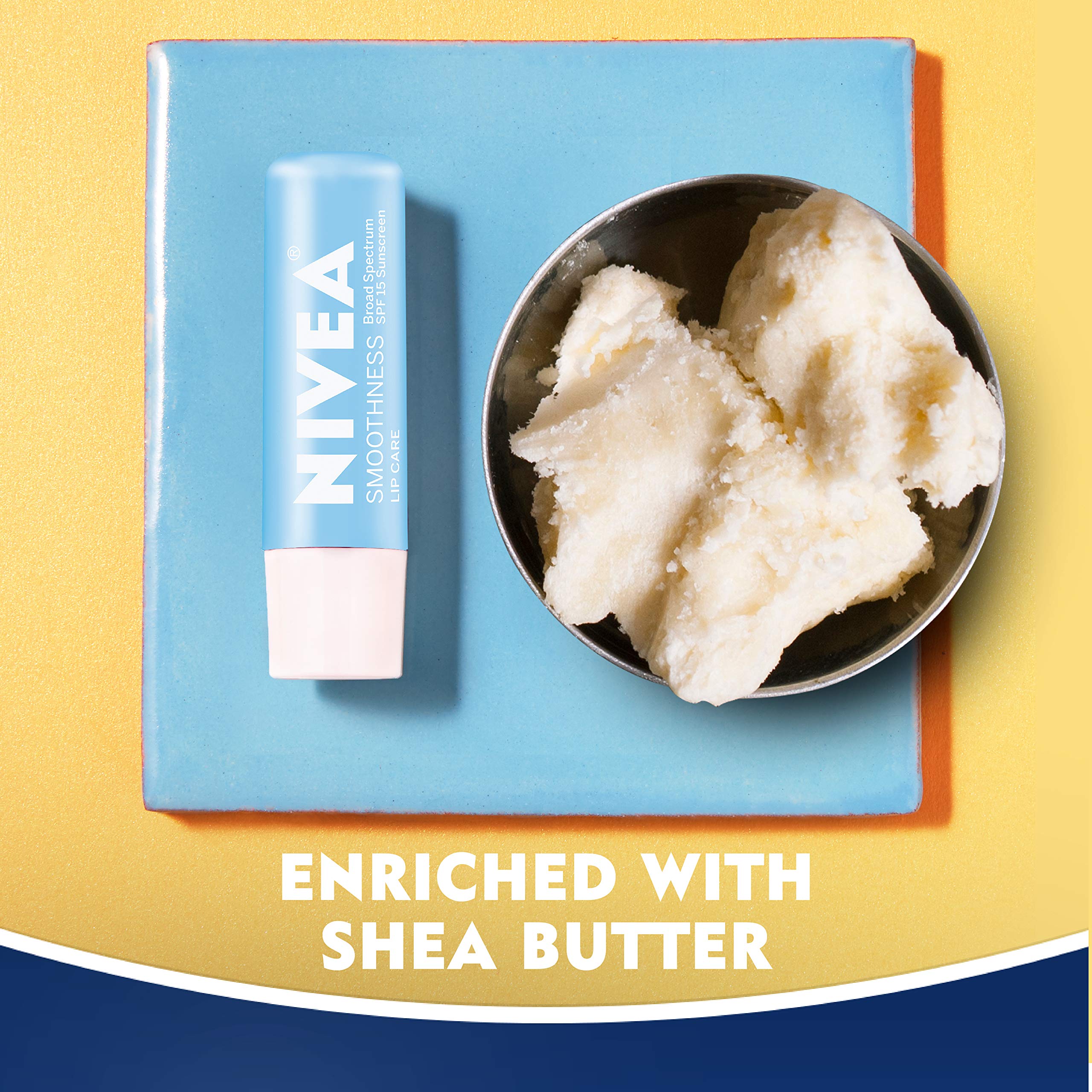 Foto 3 | Cuidado Labial Nivea Smoothness Spf 15 Con Manteca De Karité Y Aloe, Paquete De 6 - Venta Internacional.