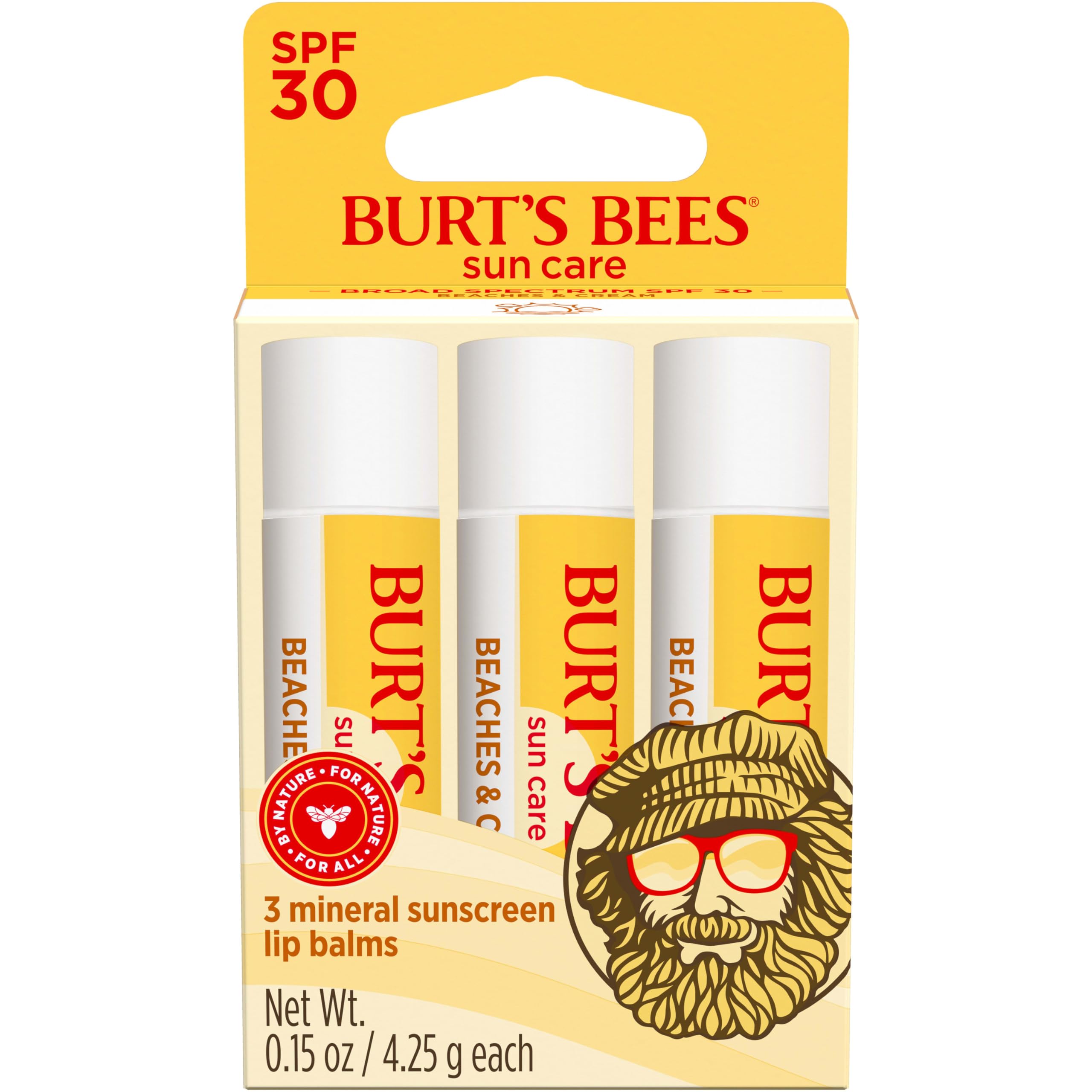 Foto 2 pulgar | Bálsamo Labial Burt's Bees Beaches & Cream Sun Care Spf 30 (paquete De 3) - Venta Internacional.