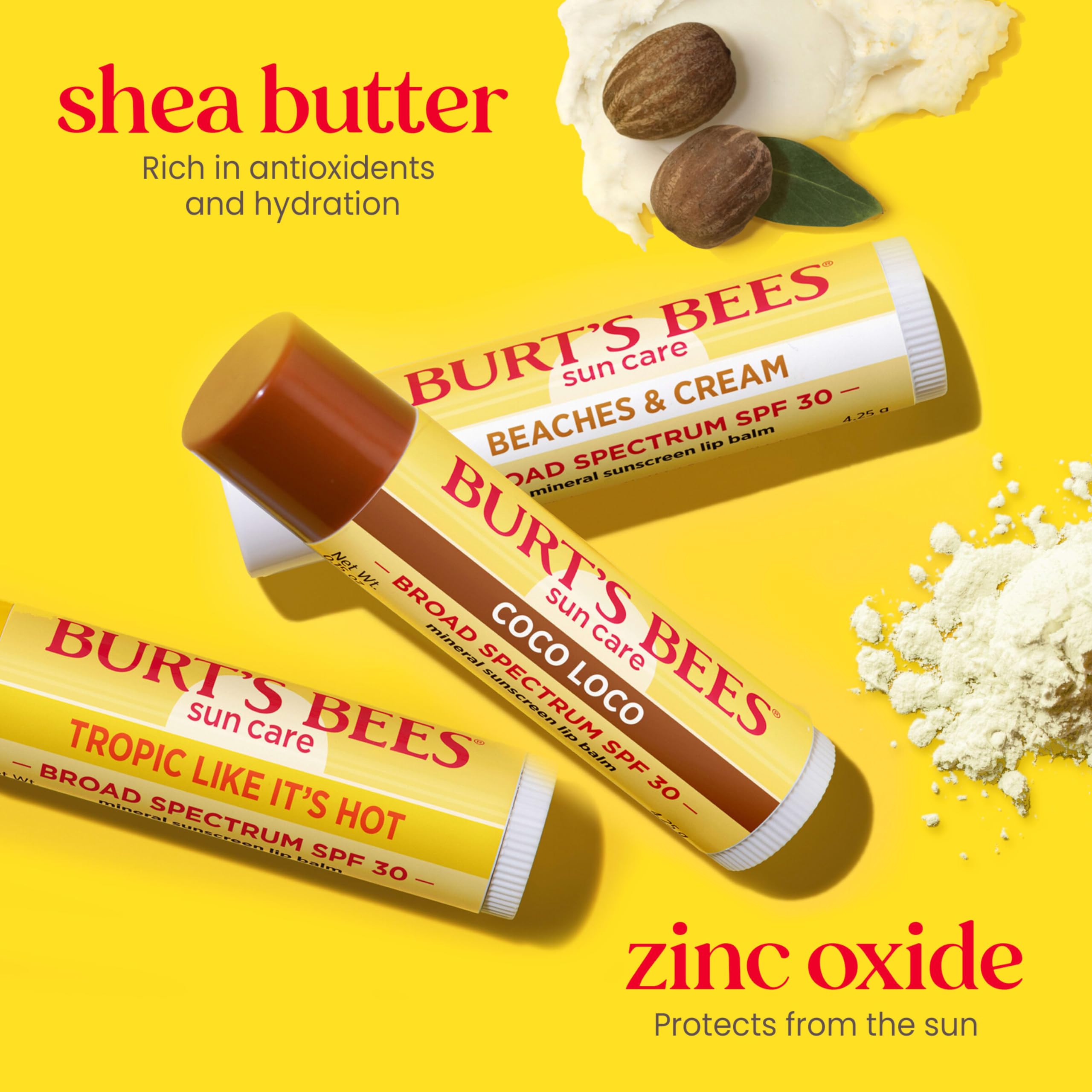 Foto 4 pulgar | Bálsamo Labial Burt's Bees Beaches & Cream Sun Care Spf 30 (paquete De 3) - Venta Internacional.