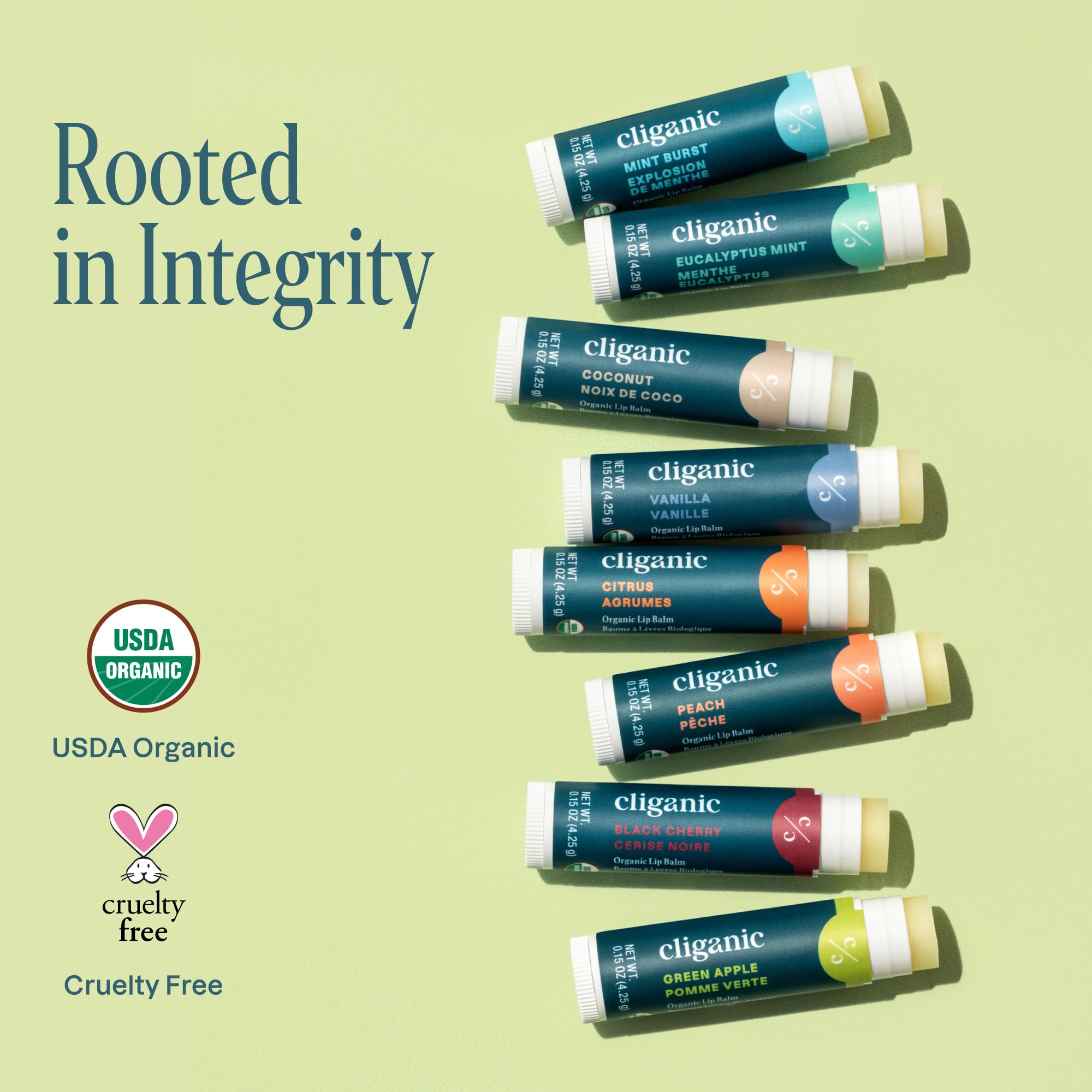 Foto 7 | Set De Bálsamo Labial Cliganic Organic Fresh Picked, 8 Sabores, 8 Ml X 8 - Venta Internacional.