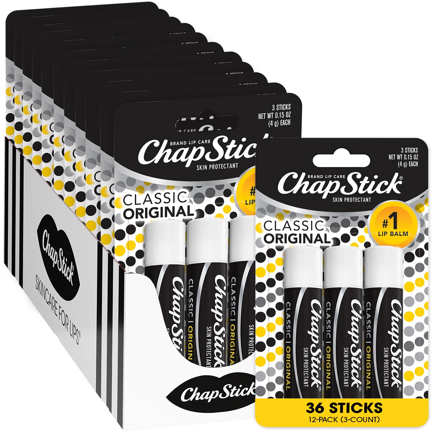 Foto 2 pulgar | Bálsamo Labial Chapstick Classic Original 36 Tubos 4,25 Ml - Venta Internacional.