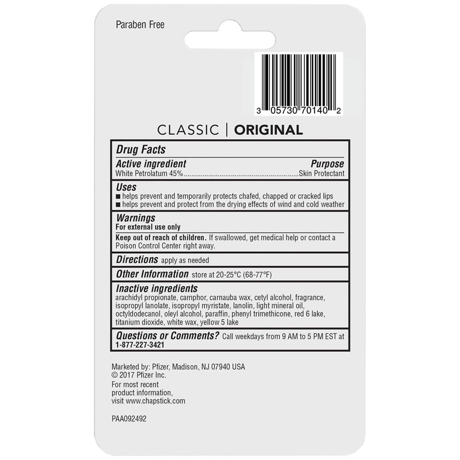 Foto 6 pulgar | Bálsamo Labial Chapstick Classic Original 36 Tubos 4,25 Ml - Venta Internacional.