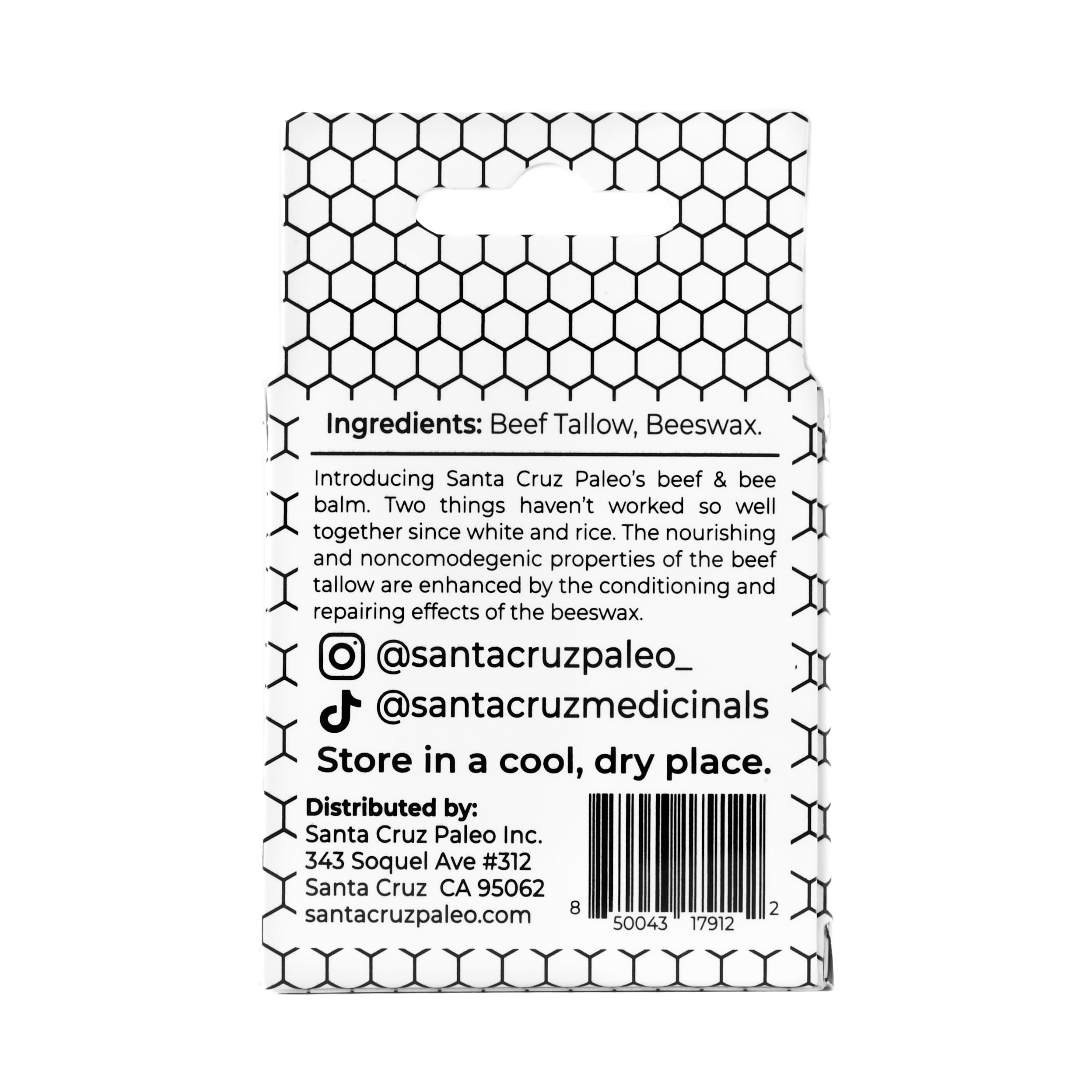 Foto 7 pulgar | Bálsamo Labial Santa Cruz Paleo, Sebo De Ternera, Cera De Abejas, Hidratante - Venta Internacional.