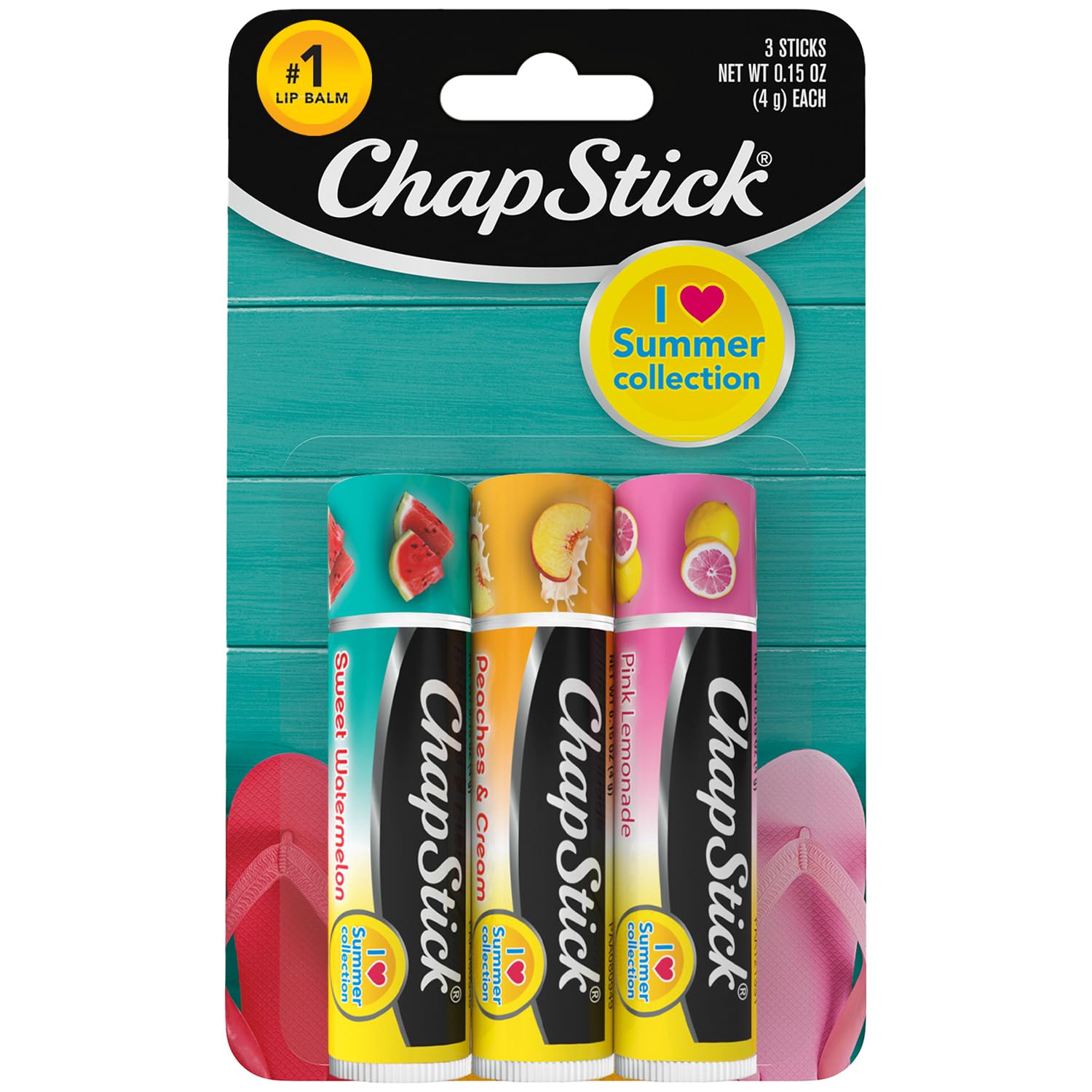 Bálsamo Labial Chapstick I Love Summer, Paquete De 3 Unidades, Sandía Dulce, 4,25 Ml - Venta Internacional. $412