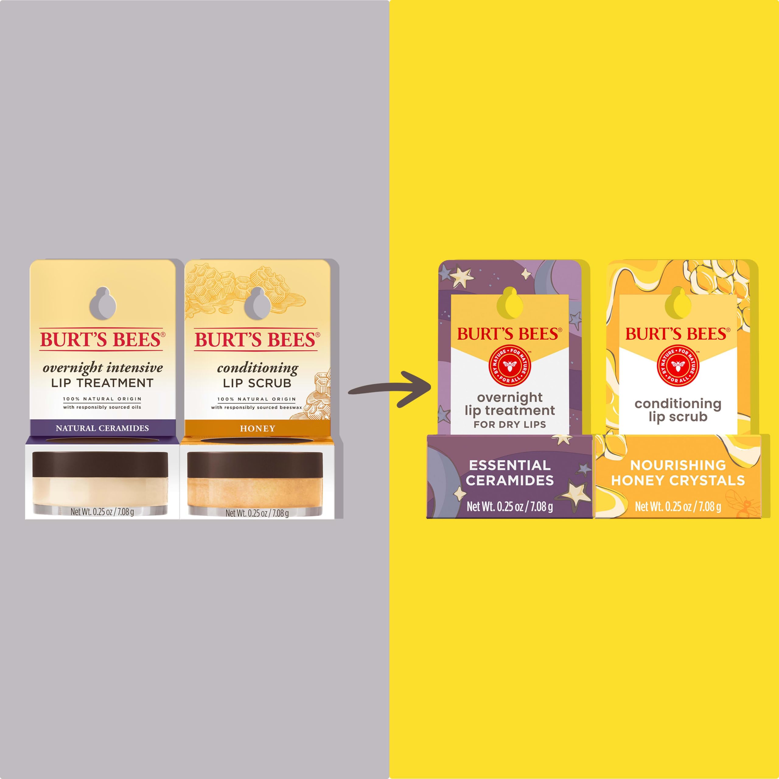 Foto 2 | Máscara Para Dormir Para Labios Burt's Bees Overnight Exfoliante, Paquete De 2 - Venta Internacional.