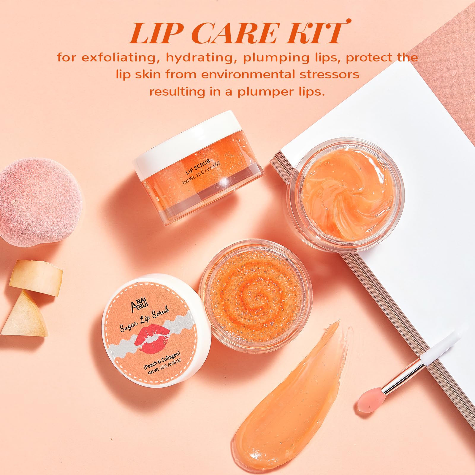 Foto 8 pulgar | Set De Mascarilla Y Exfoliante Labial Anai Rui Lip Care Kit Peach - Venta Internacional.