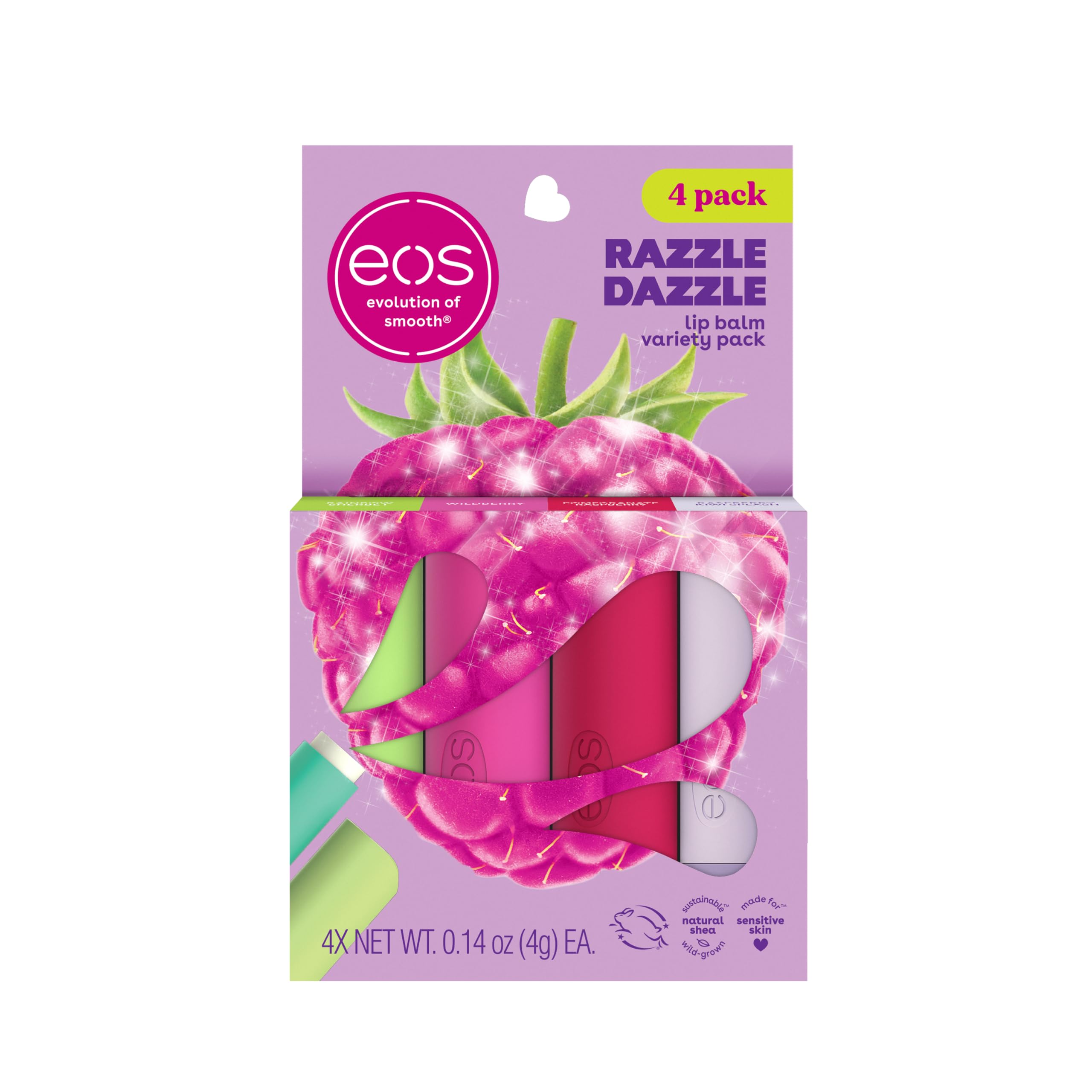 Foto 2 pulgar | Set De Regalo De Bálsamo Labial Eos Razzle Dazzle Lip Hidratator, Paquete De 4 - Venta Internacional.
