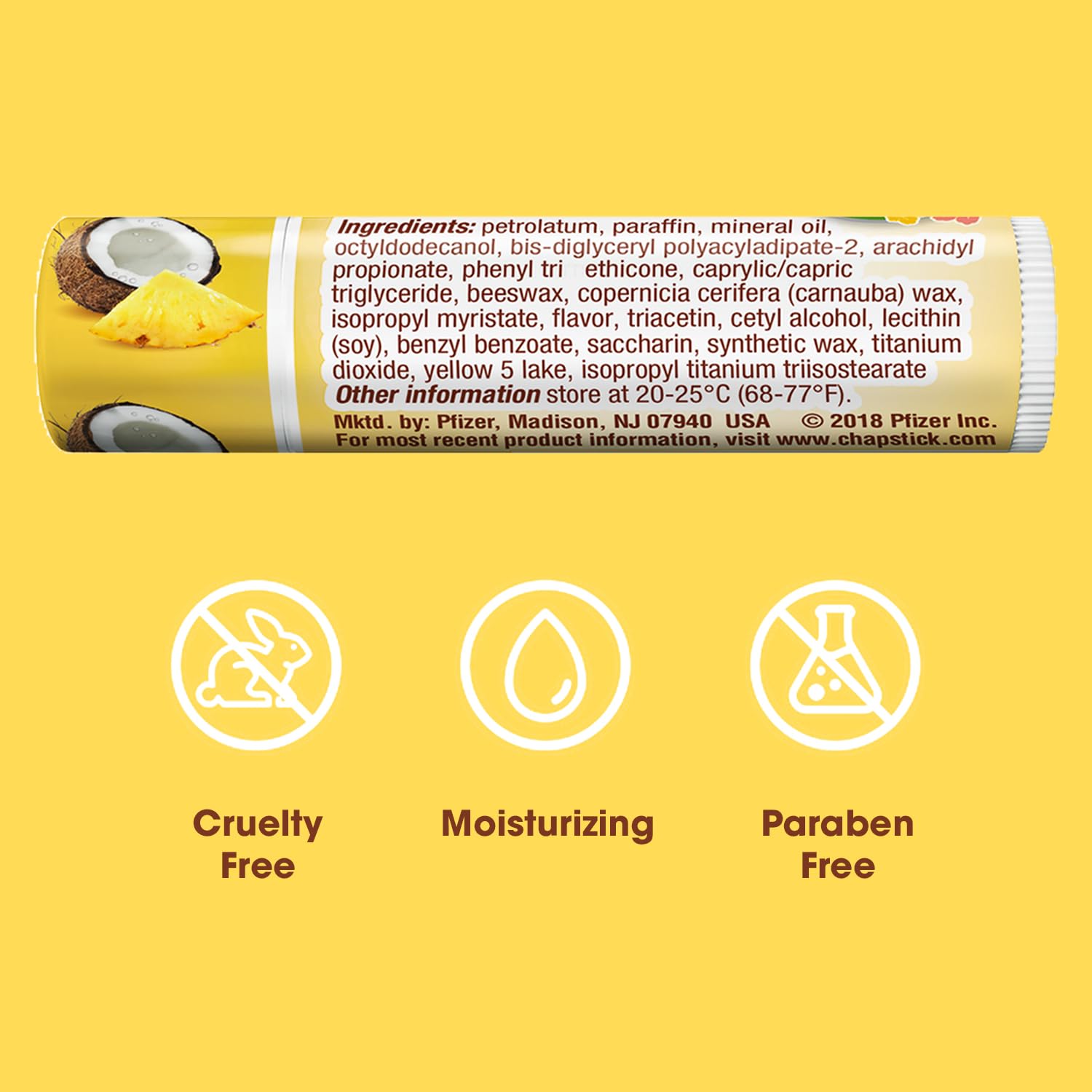 Foto 3 pulgar | Bálsamo Labial Chapstick Aloha Coconut Tropical Paradise X12 - Venta Internacional.