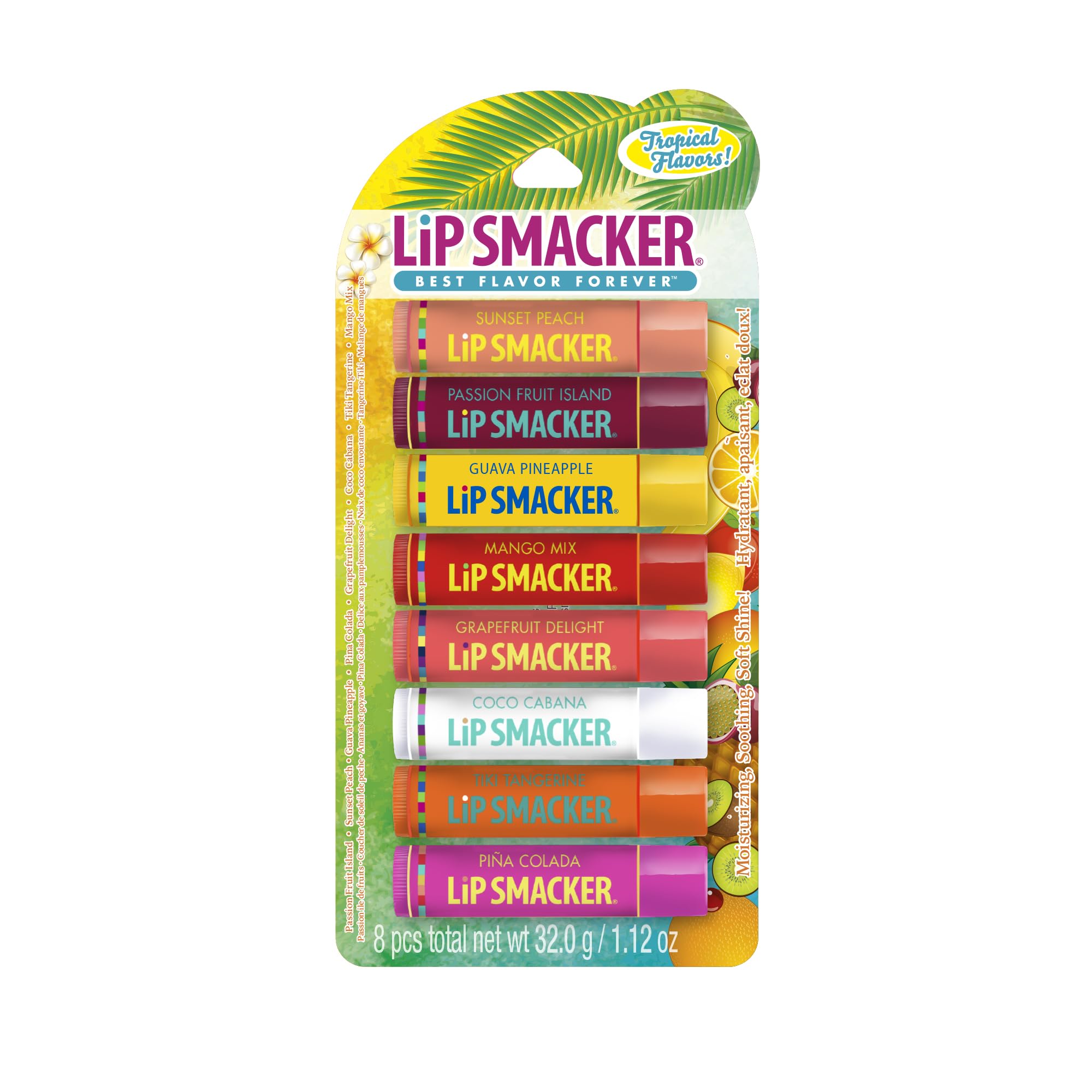 Foto 2 pulgar | Bálsamo Labial Lip Smacker Con Sabor A Fiebre Tropical, Paquete De 8 - Venta Internacional.