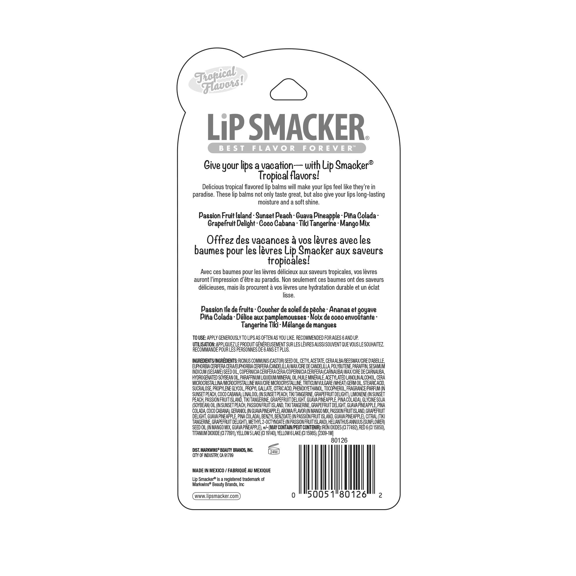 Foto 4 pulgar | Bálsamo Labial Lip Smacker Con Sabor A Fiebre Tropical, Paquete De 8 - Venta Internacional.