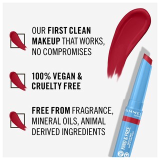 Foto 6 | Bálsamo Labial Con Color Rimmel Kind & Free 005 Turbo Red 4 Ml - Venta Internacional.