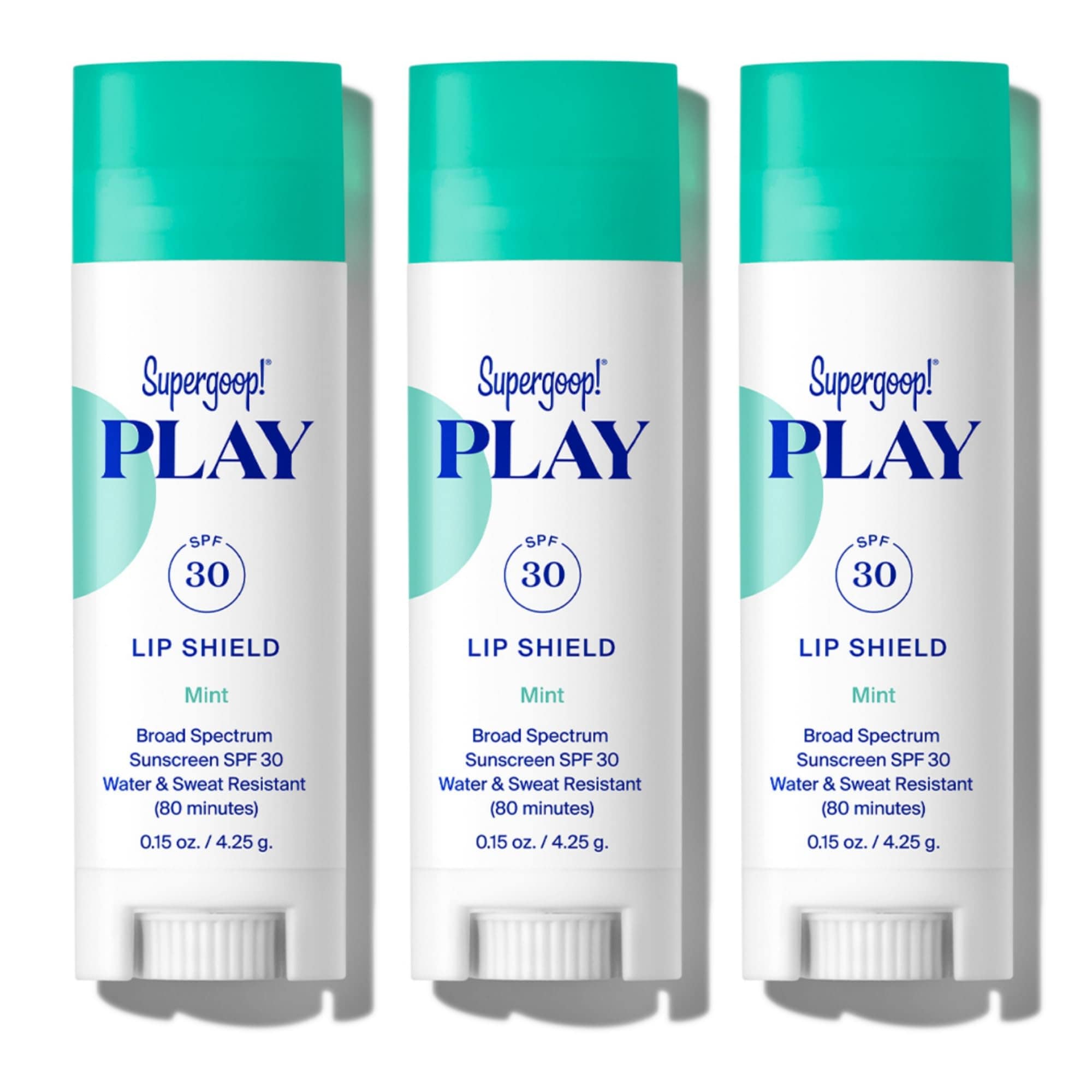 Bálsamo Labial Supergoop! Protector Labial Play Spf 30 Con Color Menta, Paquete De 3 - Venta Internacional. $1,255