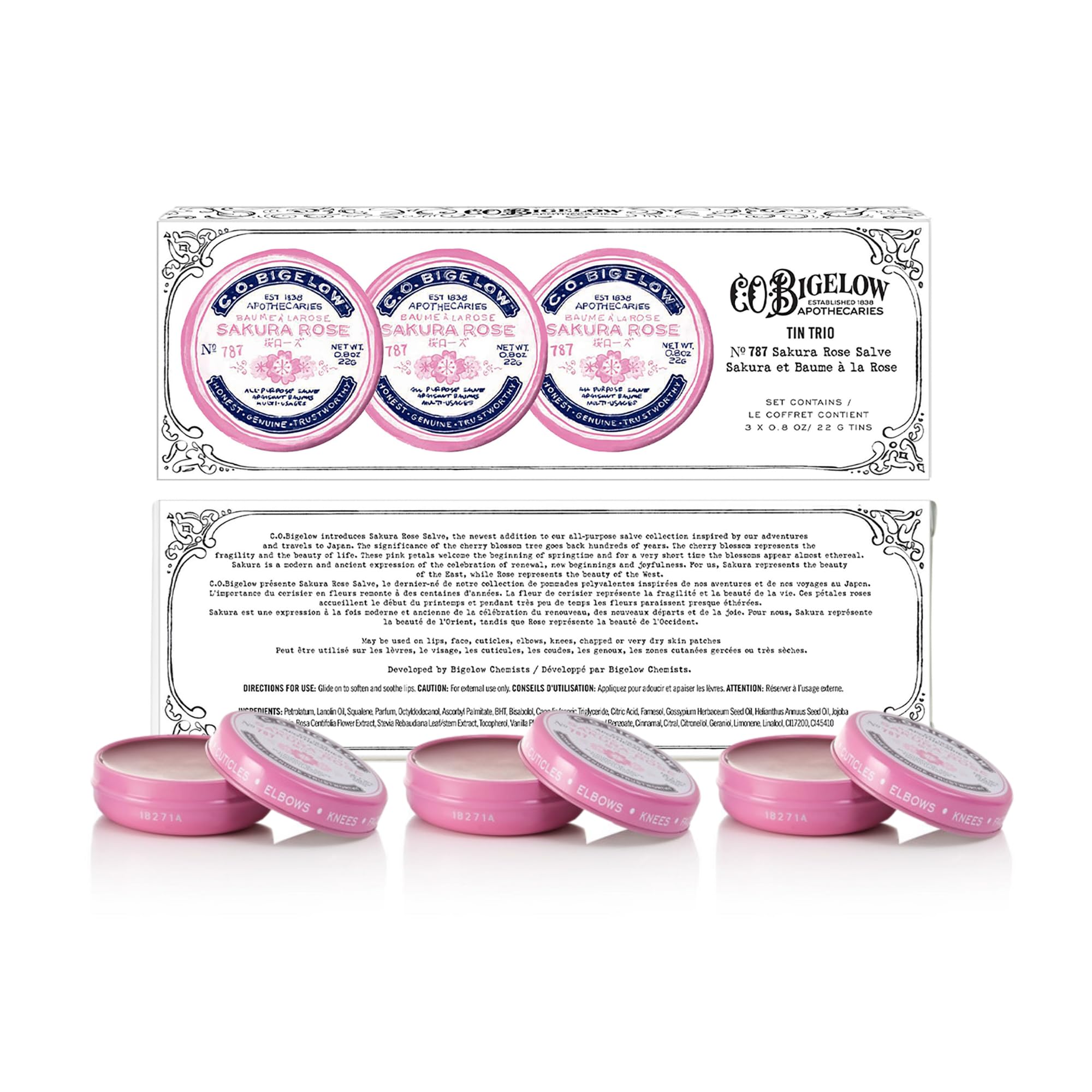 Foto 3 pulgar | Set De Bálsamo Labial C.o. Bigelow Sakura Rose 3x23 Ml Para Labios Agrietados - Venta Internacional.