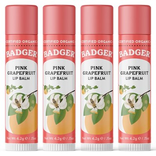 Foto 1 | Bálsamo Labial Badger Pink Grapefruit 100% Orgánico, Paquete De 4 - Venta Internacional.