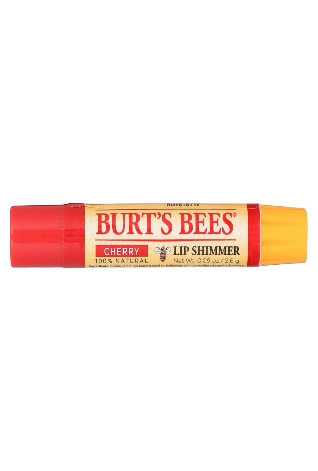 Lip Shimmer Burt's Bees Cherry, Paquete De 4 Unidades, 2,6 Ml, 100% Natural - Venta Internacional.