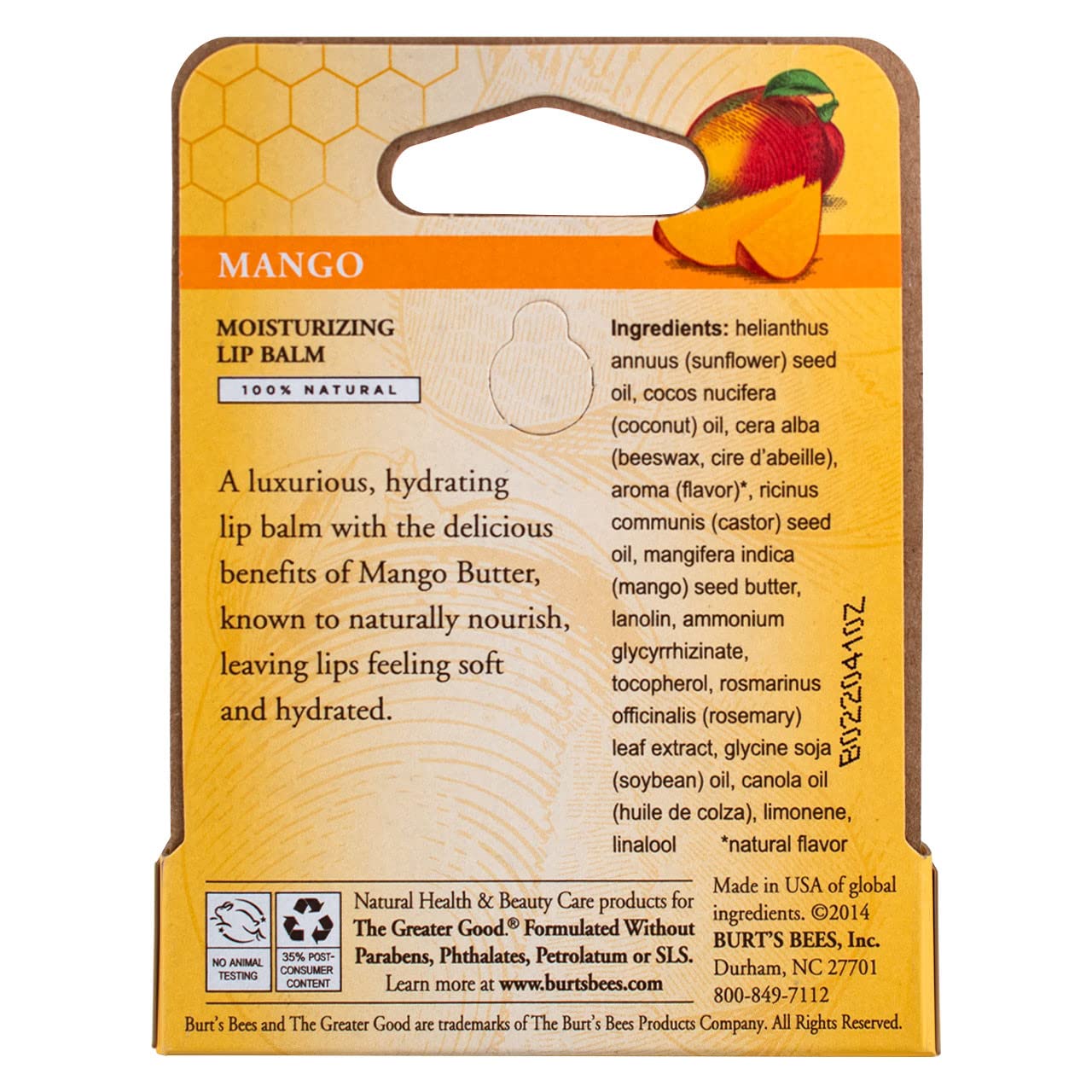 Foto 4 pulgar | Bálsamo Labial Burt's Bees Hidratante Mango, Paquete De 4 - Venta Internacional.