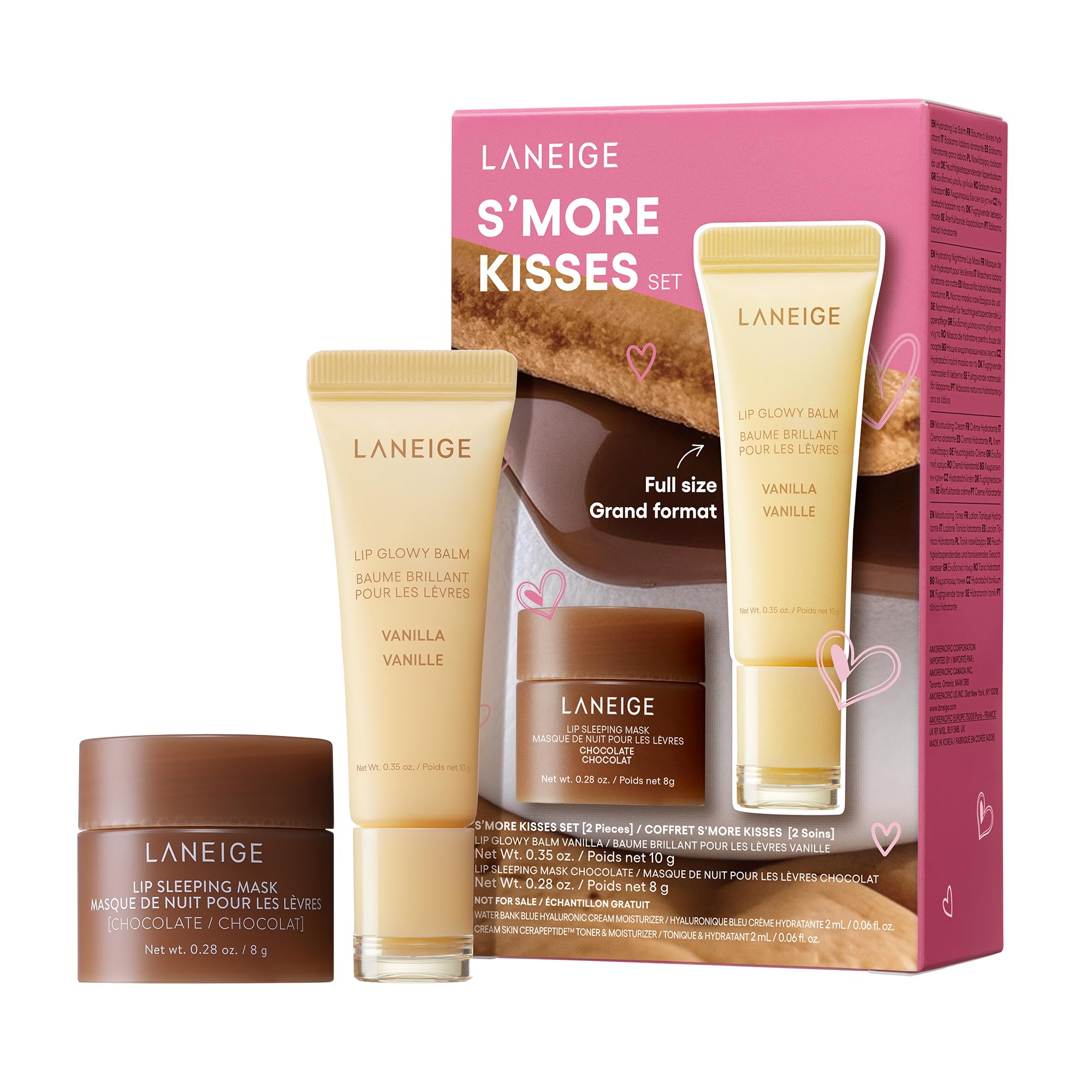 Set De Cuidado De La Piel Laneige S'more Kisses: Mascarilla Y Bálsamo Labial De Chocolate - Venta Internacional.